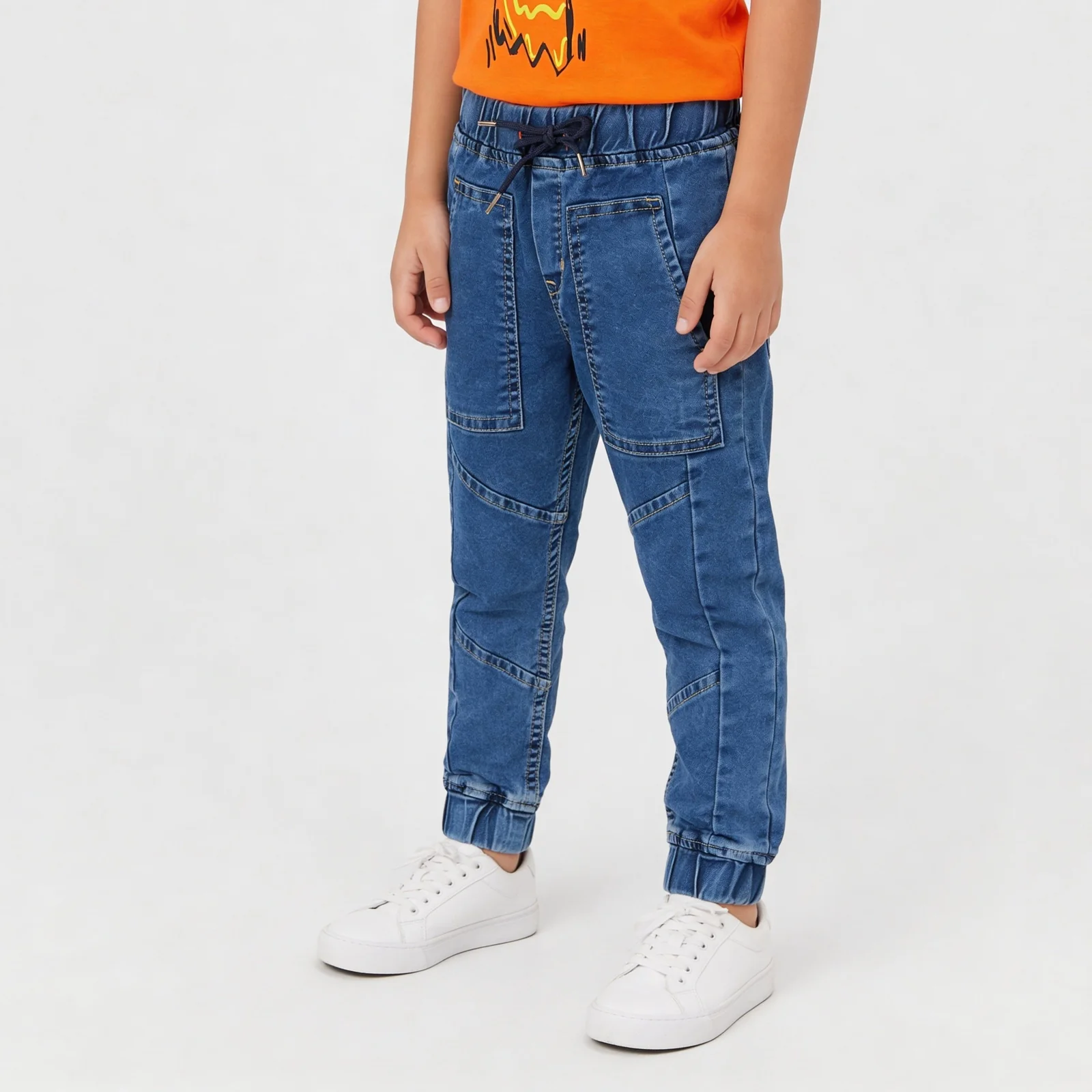 Boys Cut And Sew Denim Jogger - Image 5