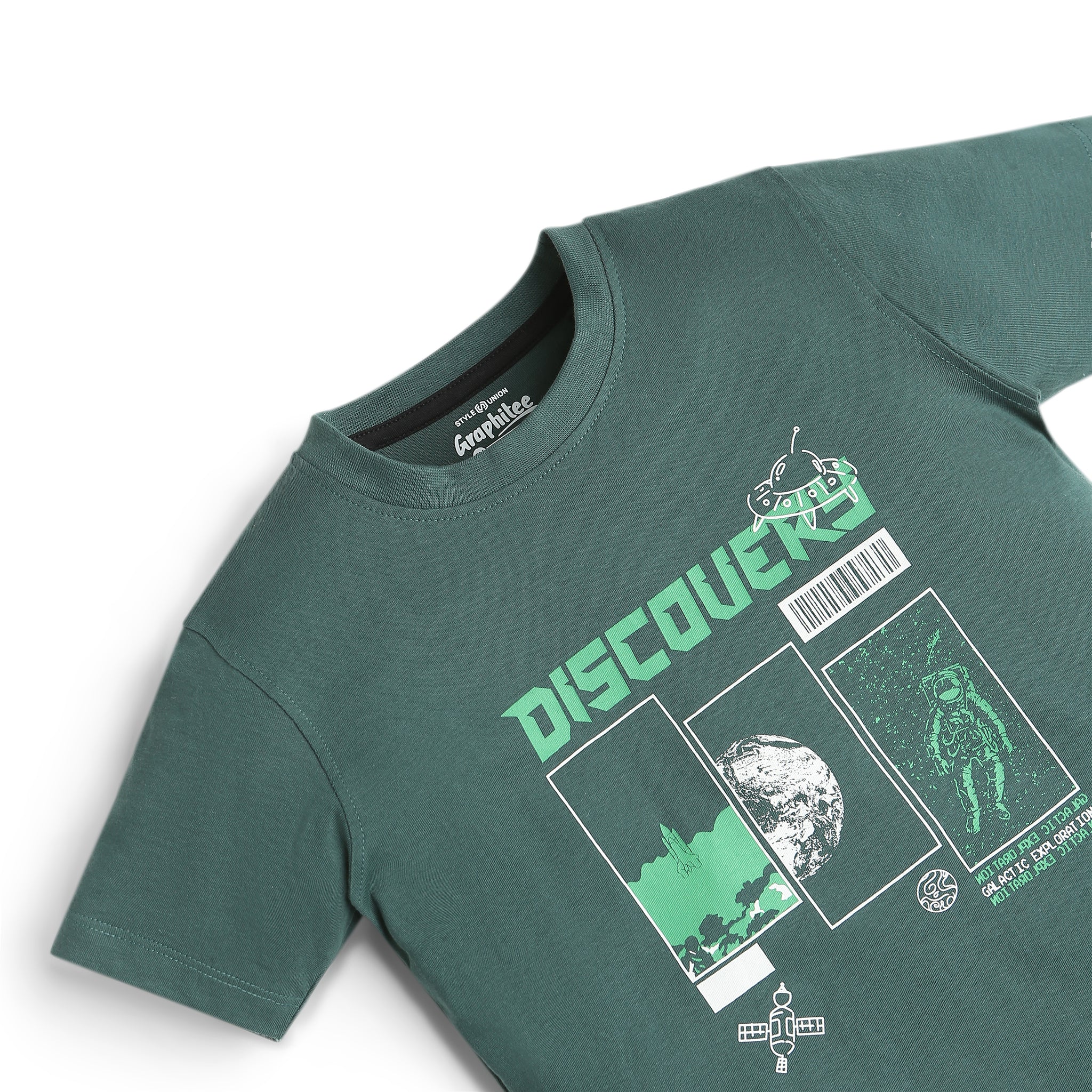 Boys Graphic Crew Neck Discovery Graphic Print T-Shirt - Image 3