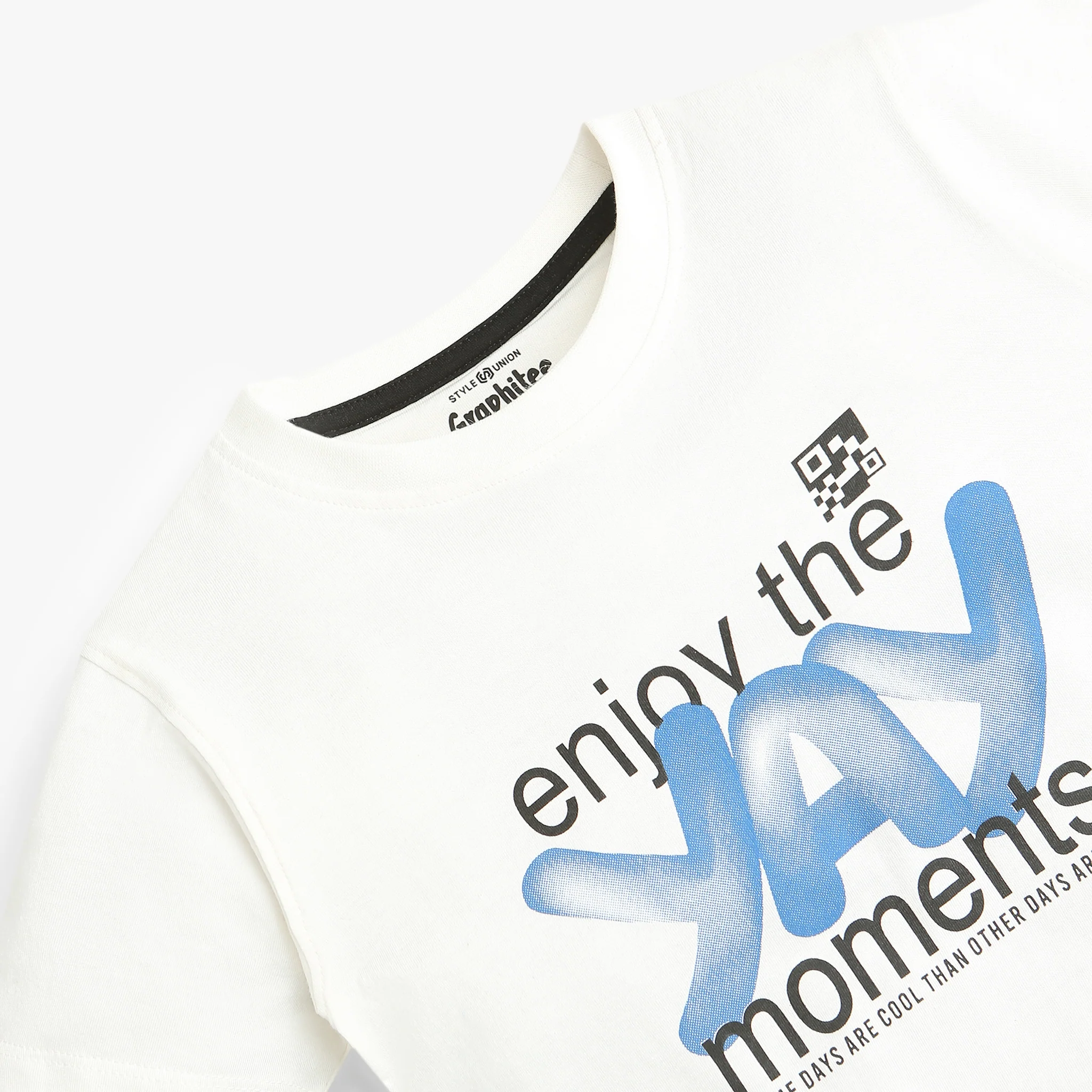 Boys Graphic Crew Neck Graphitee Enjoy The Yay Moments T-Shirt - Image 3