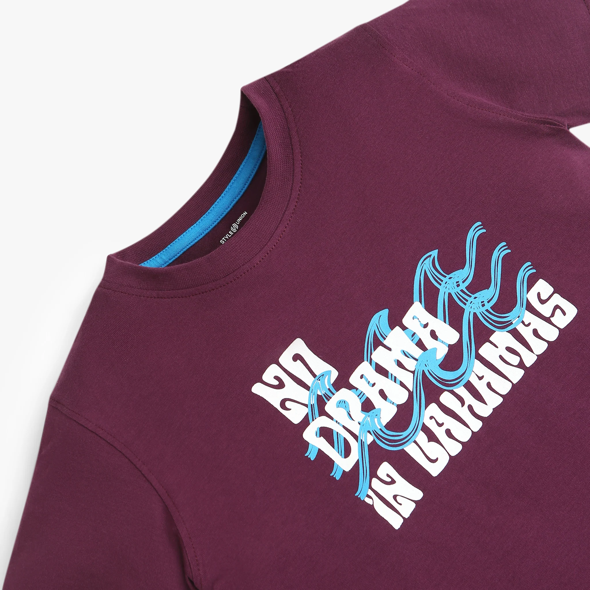 Boys Graphic Crew Neck No Drama In Bahamas Print T-Shirt - Image 3