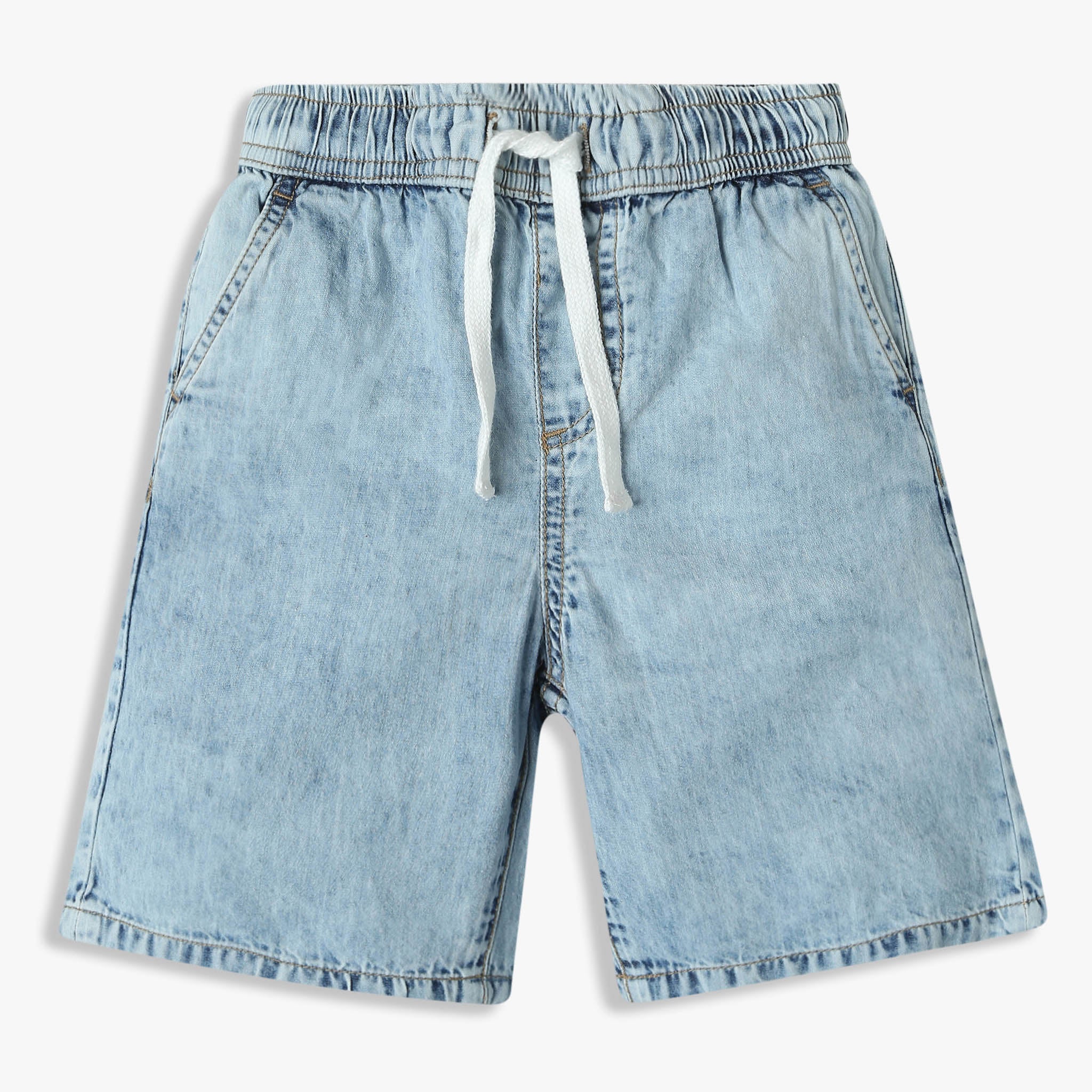 Boys Solid Above Knee Fully Elasticated With Drawcord Shorts - Image 7