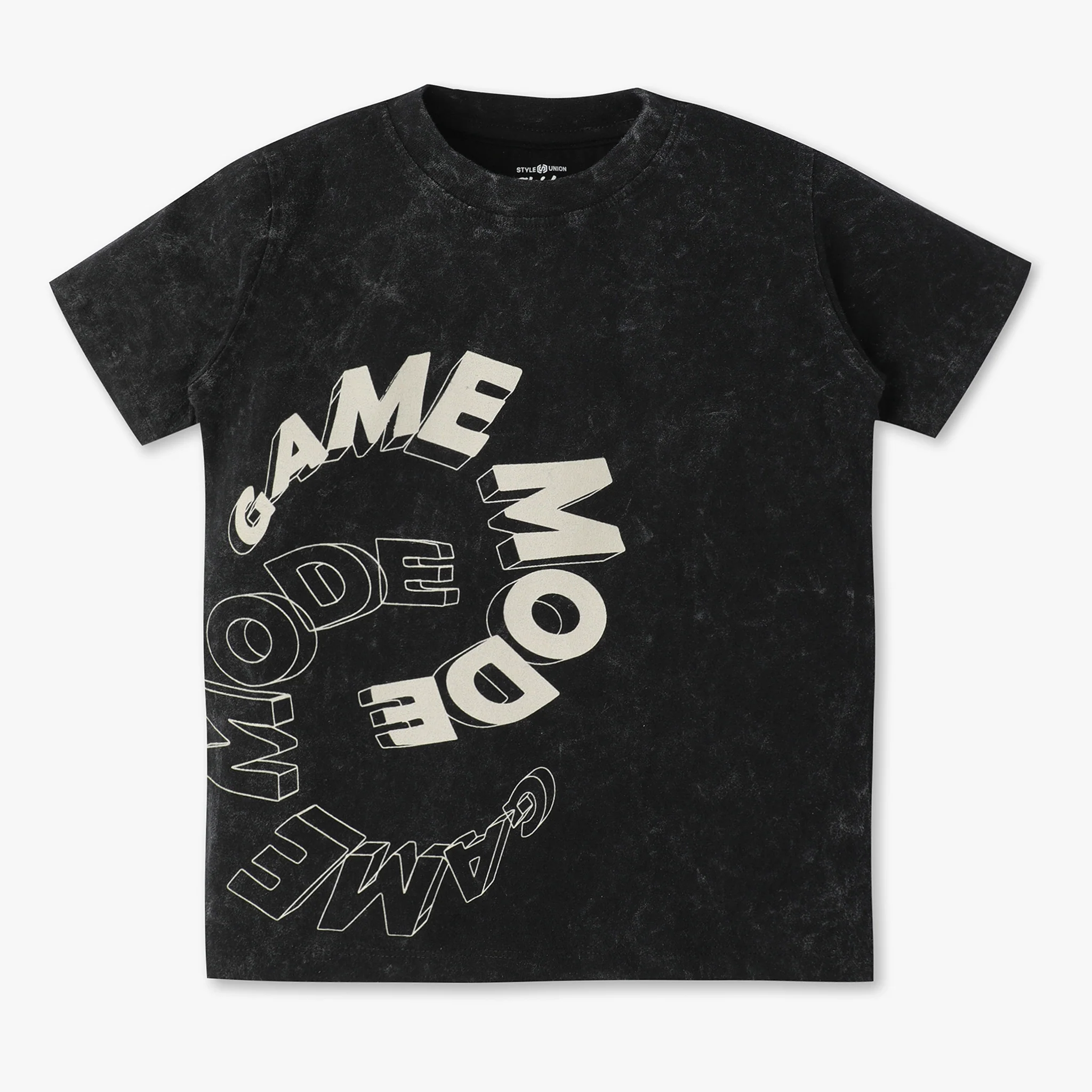 Boys Oversize Abstract Crew Neck Half Sleeve T-Shirt