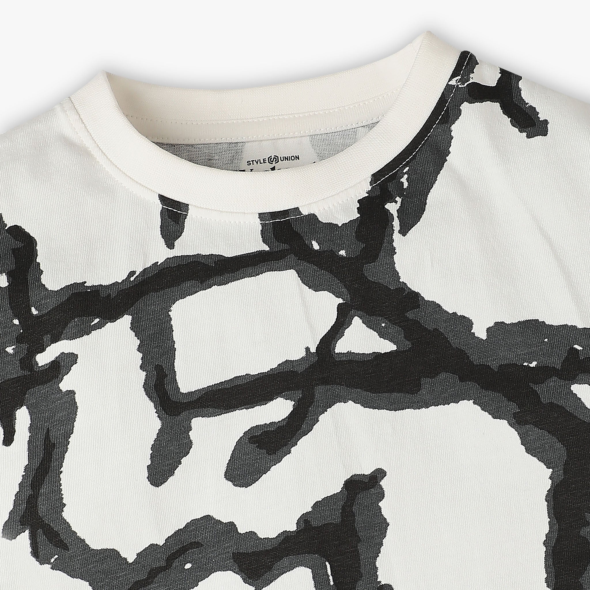 Boys Oversized Abstract Crew Neck Weekend T-Shirt - Image 3