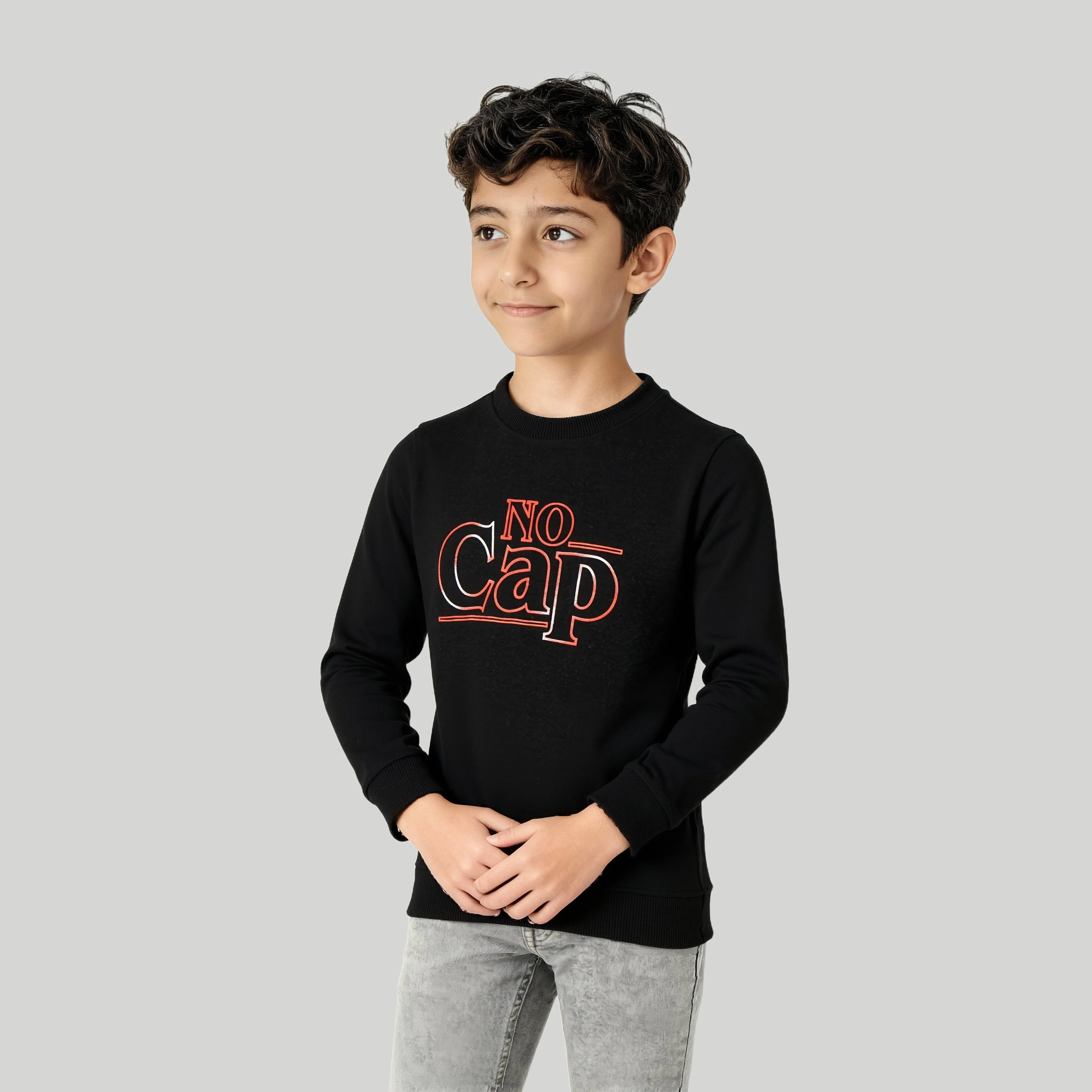 Boys Printed Crew Neck Slogan Sweat Tee - Image 5
