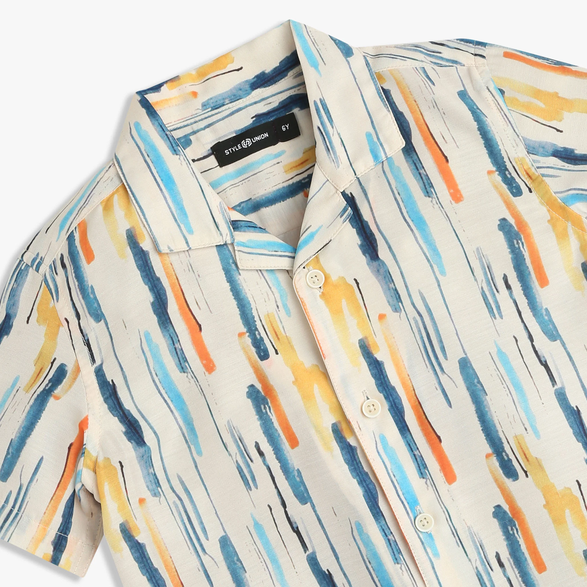 Boys Printed Cuban Half Sleeve Shirt - Image 3