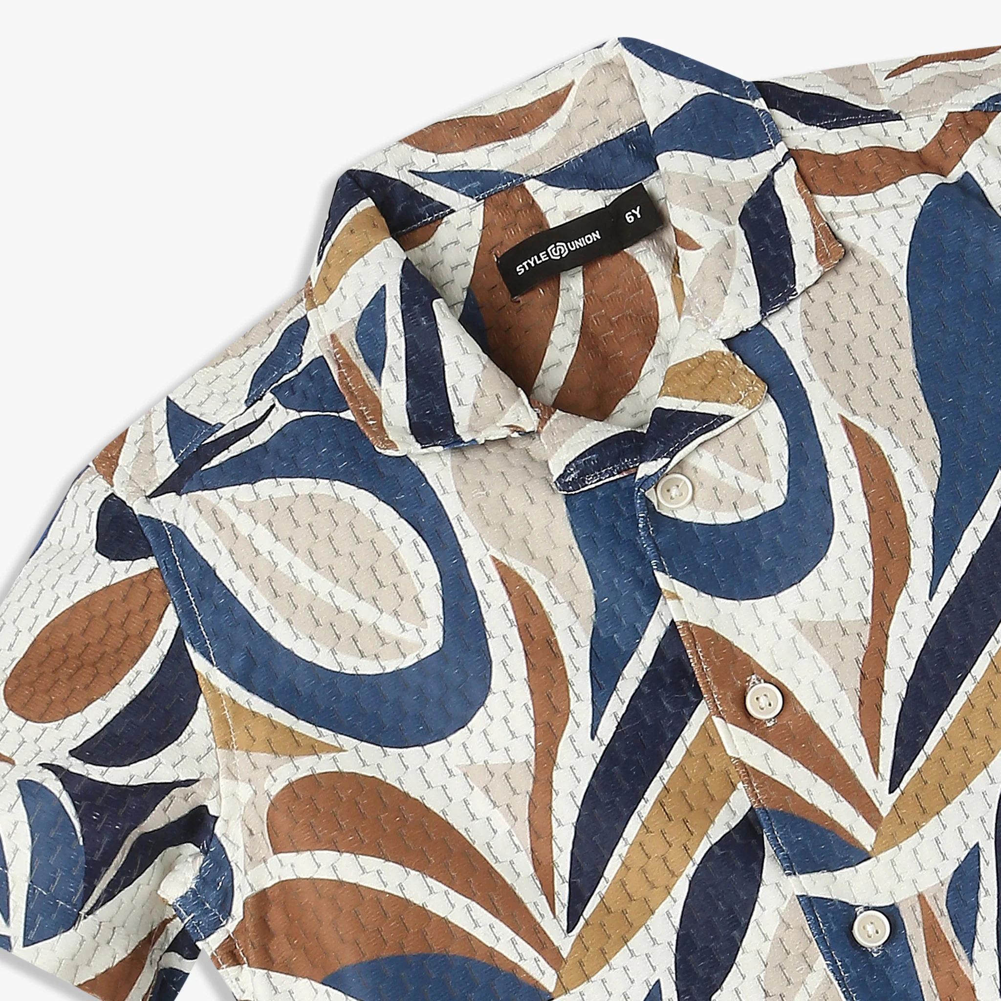 Boys Printed Cuban Shirt - Image 3