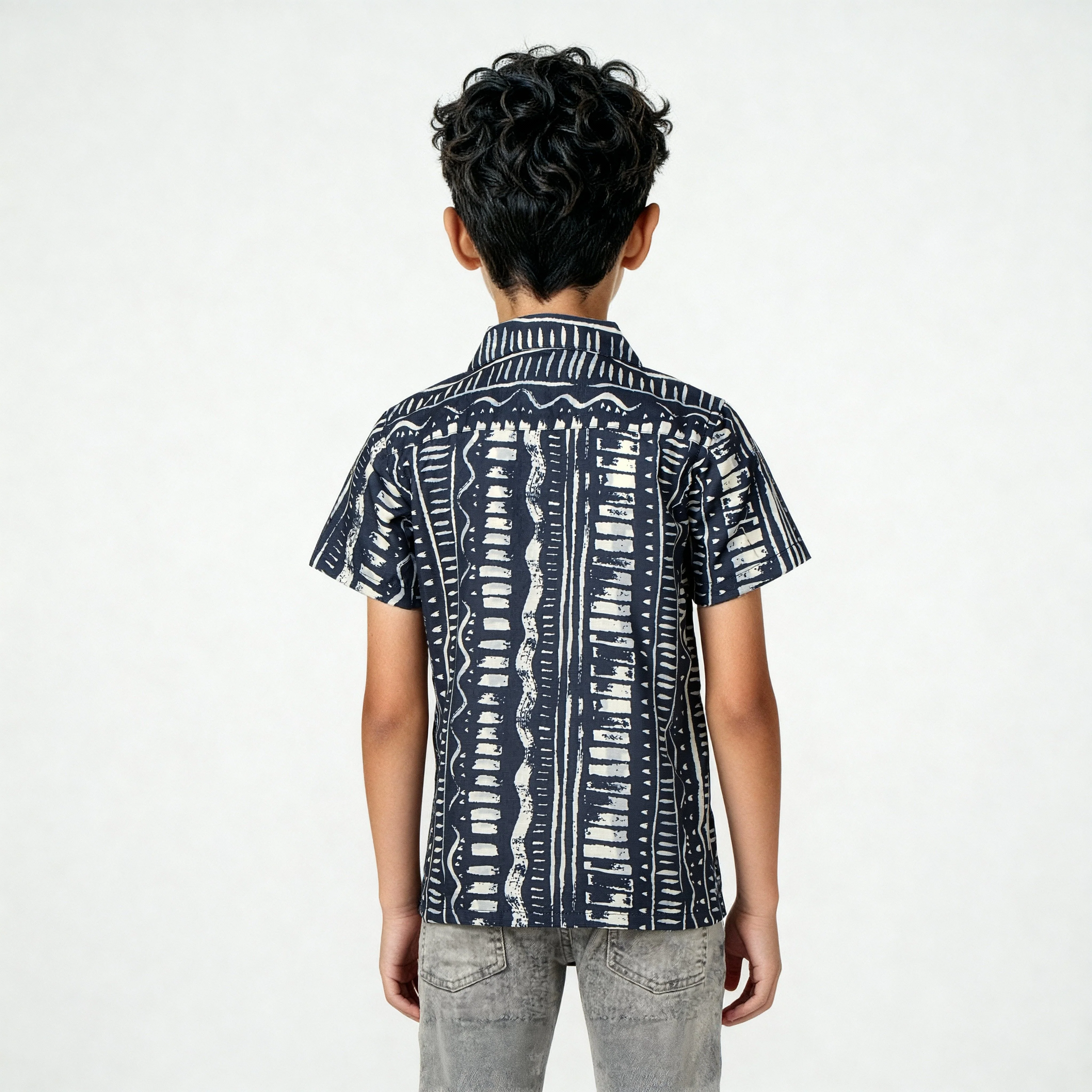 Boys Printed Cuban Shirt - Image 3