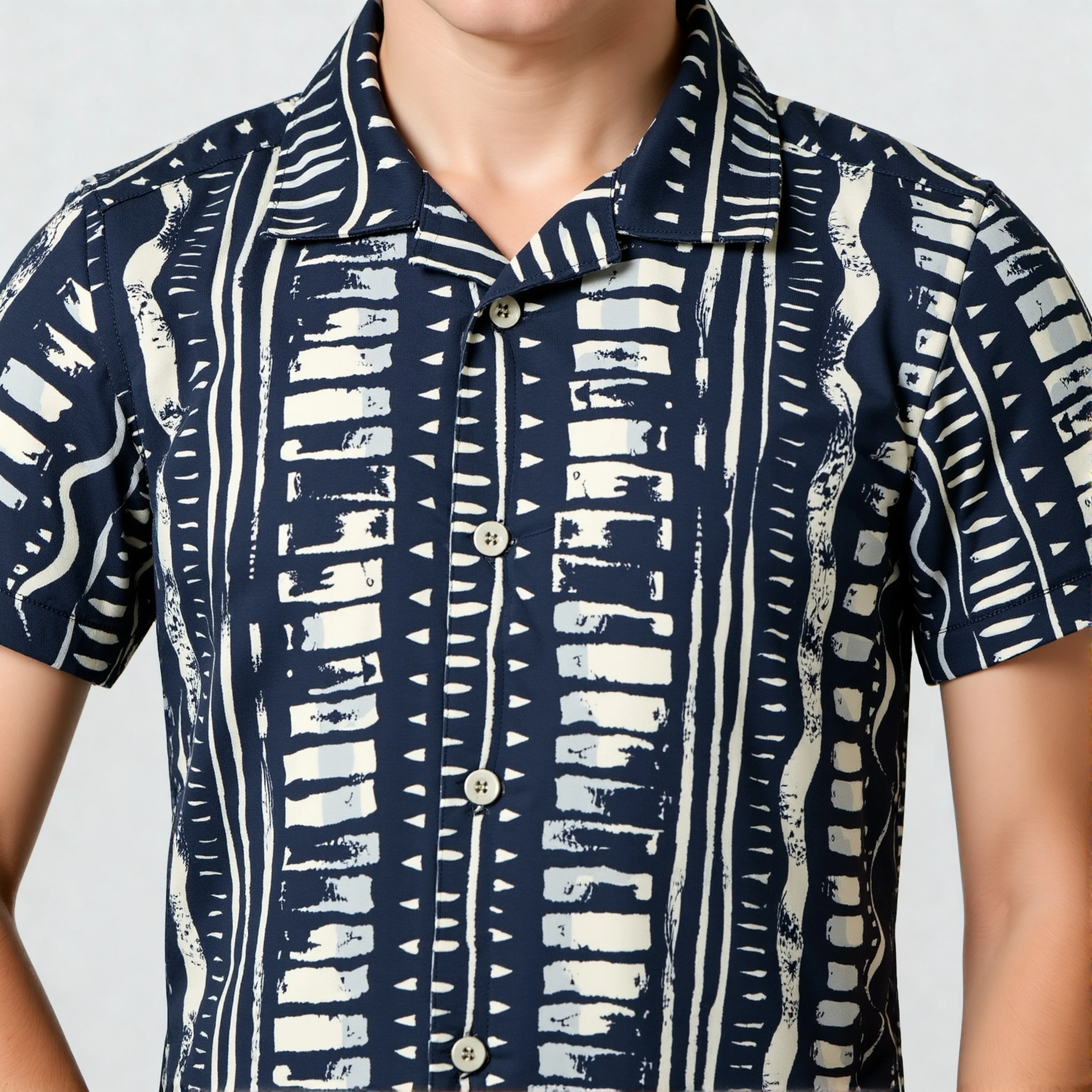 Boys Printed Cuban Shirt - Image 4