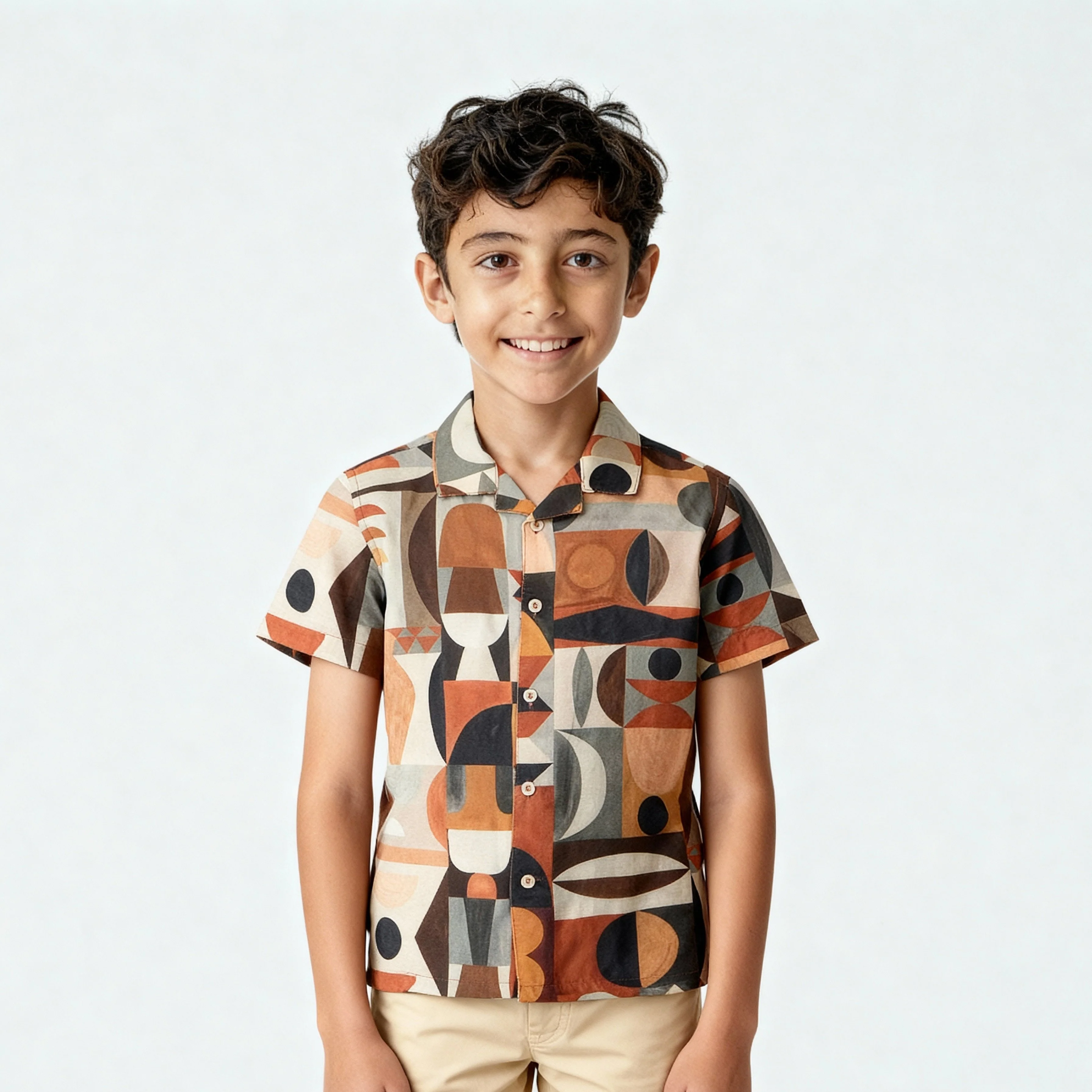 Boys Printed Cuban Shirt - Image 2