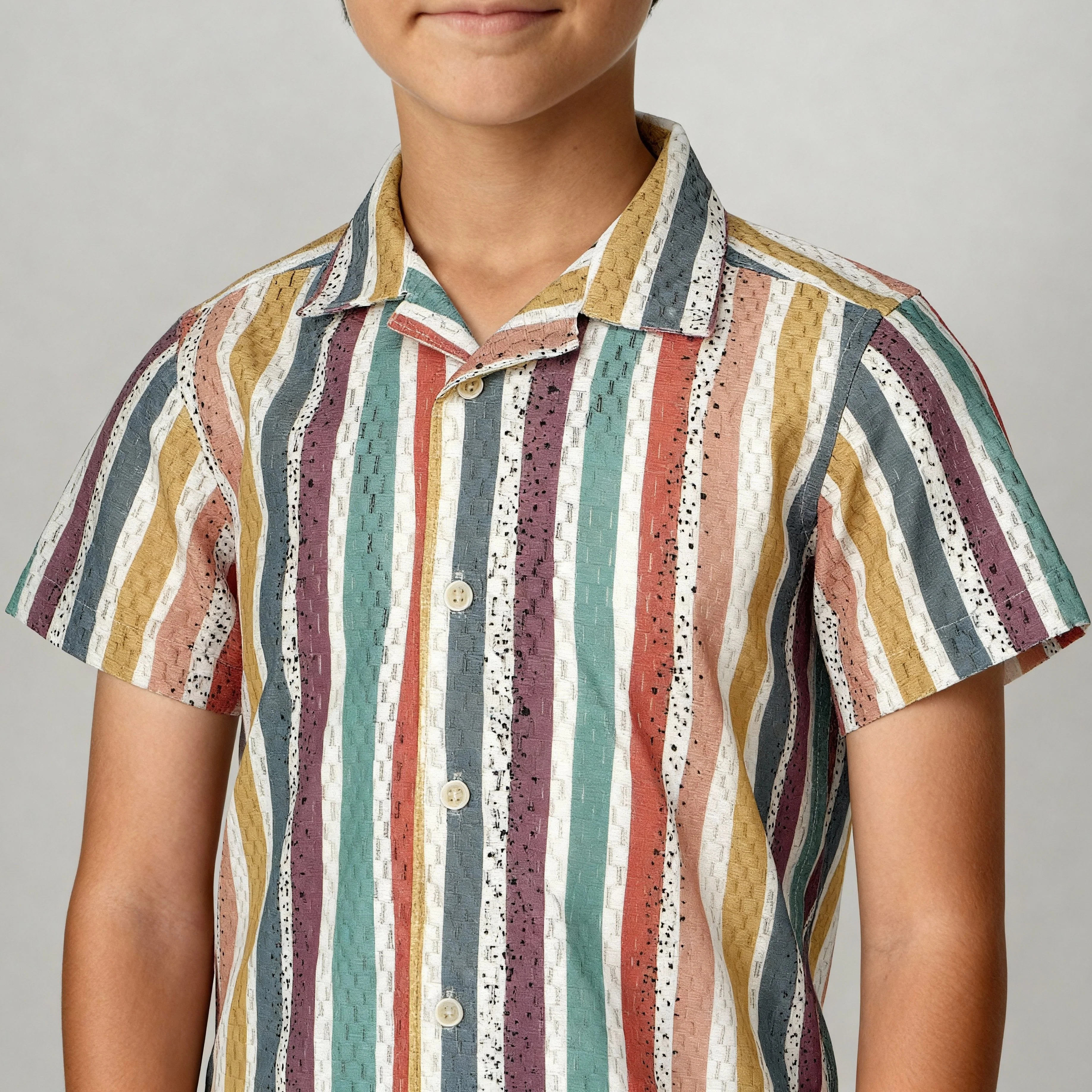 Boys Printed Cuban Shirt - Image 4
