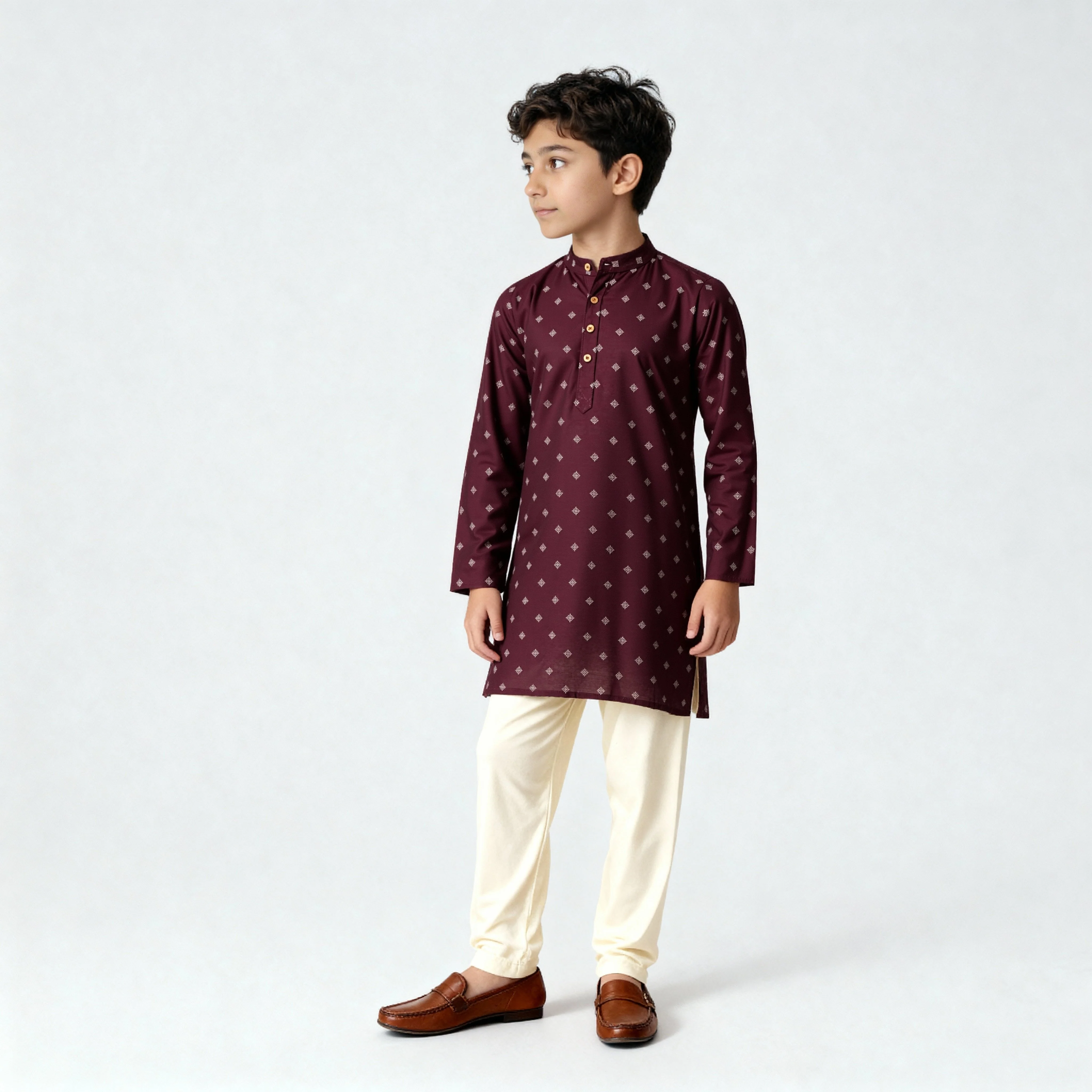 Boys Printed Kurta with Pant Sets - Image 2