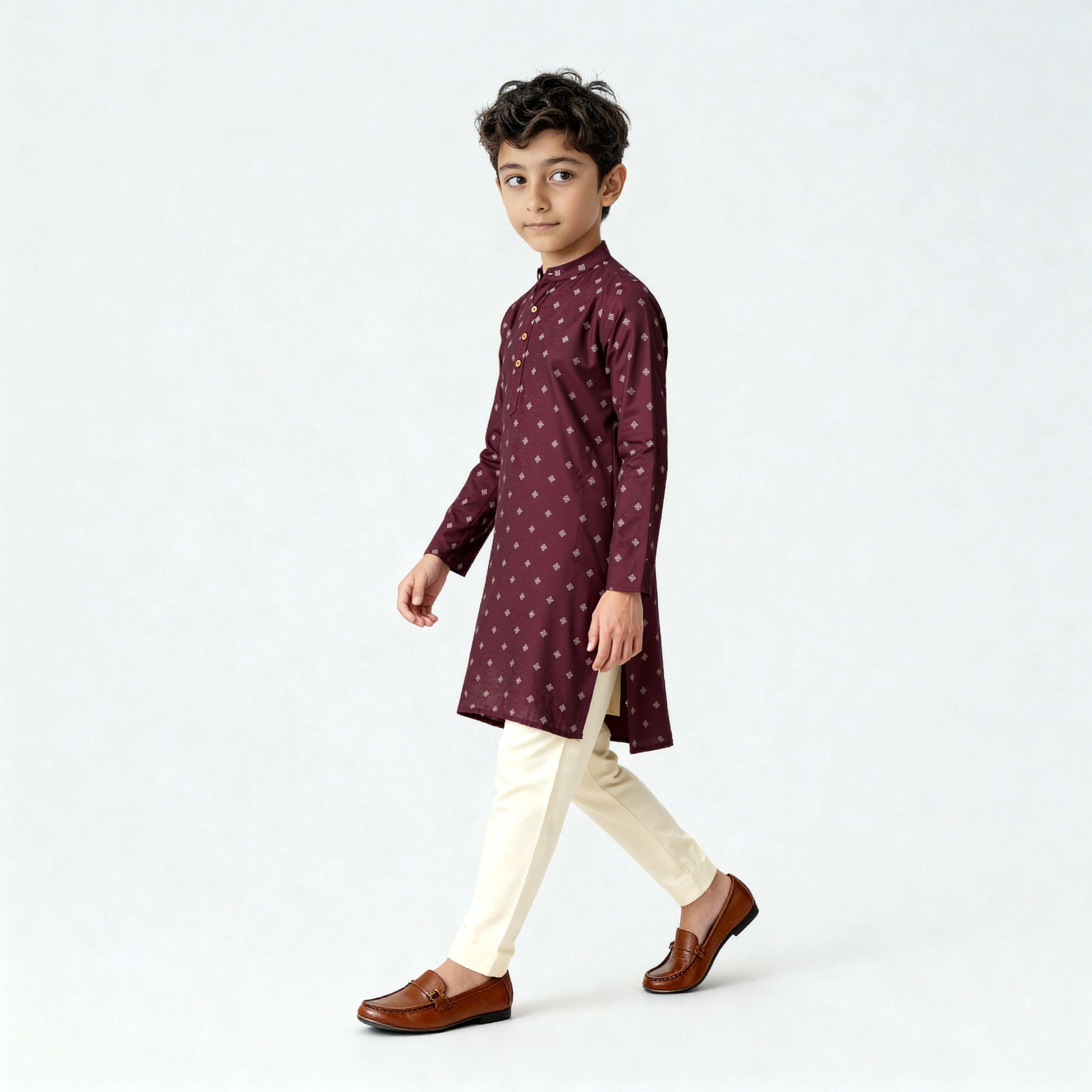 Boys Printed Kurta with Pant Sets - Image 5