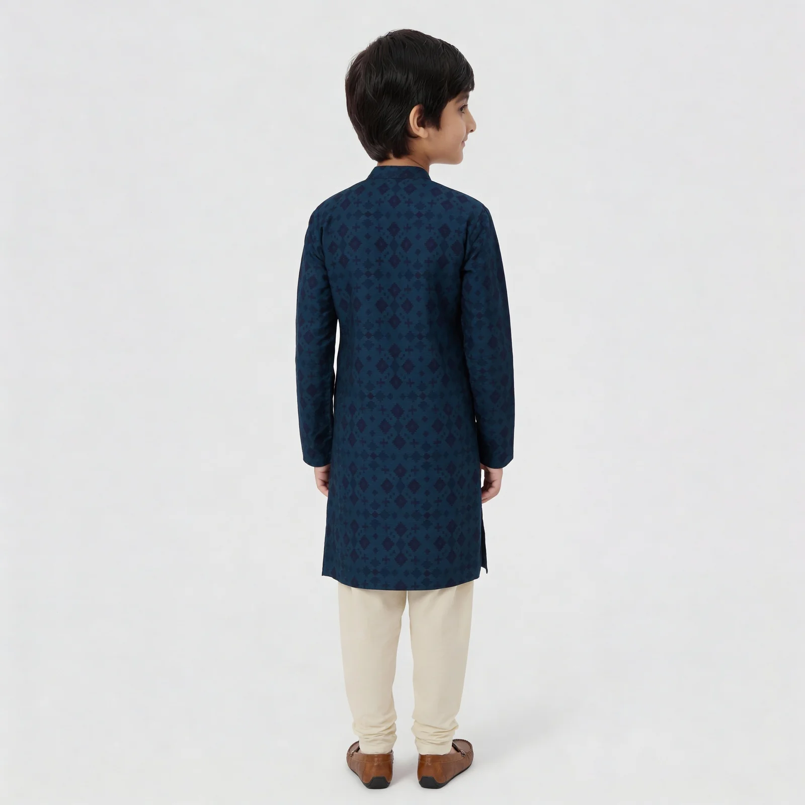 Boys Printed Woven Kurta Set - Image 4