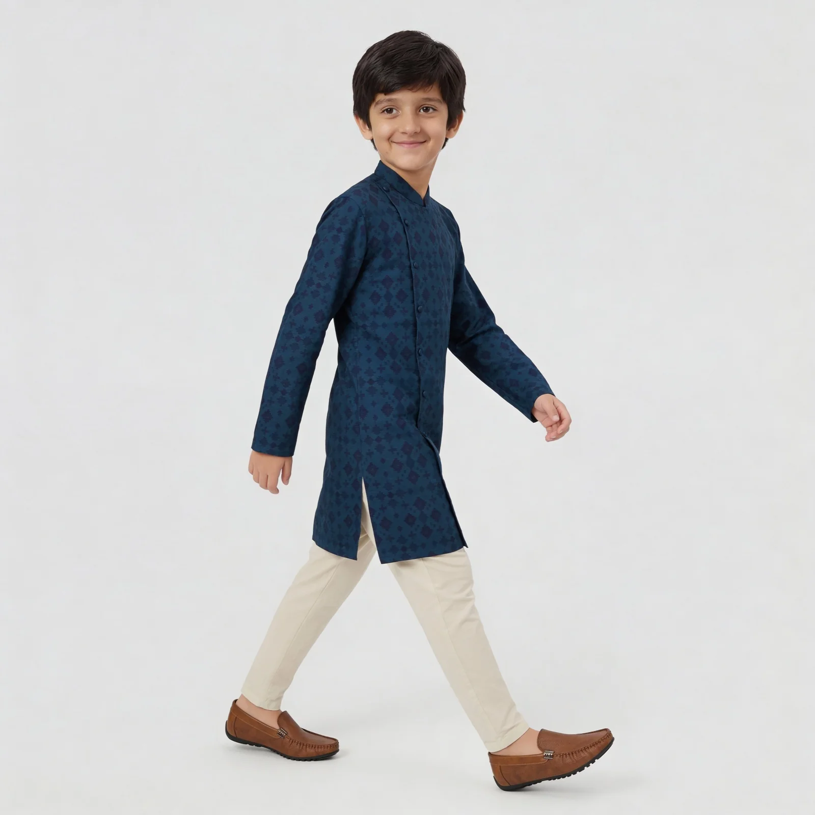 Boys Printed Woven Kurta Set - Image 5