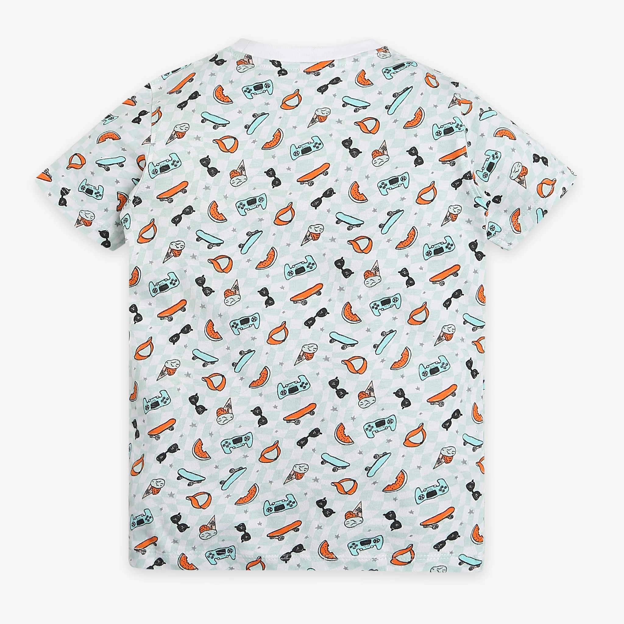 Boys Crew Neck All Over Print T-Shirt & Shorts Sets - Image 3