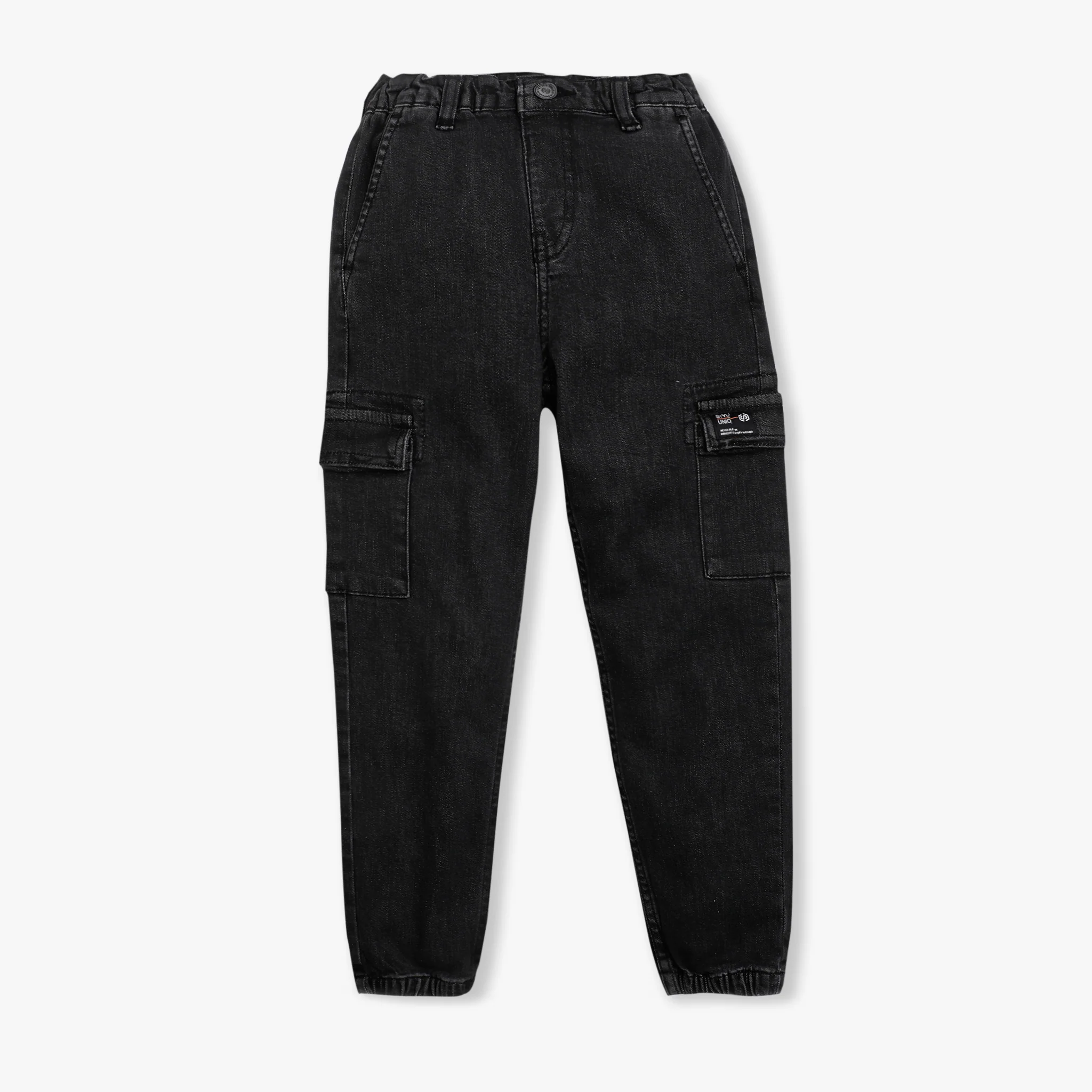 Boys Regular Fit Cut And Sew Mid Rise Joggers - Image 4