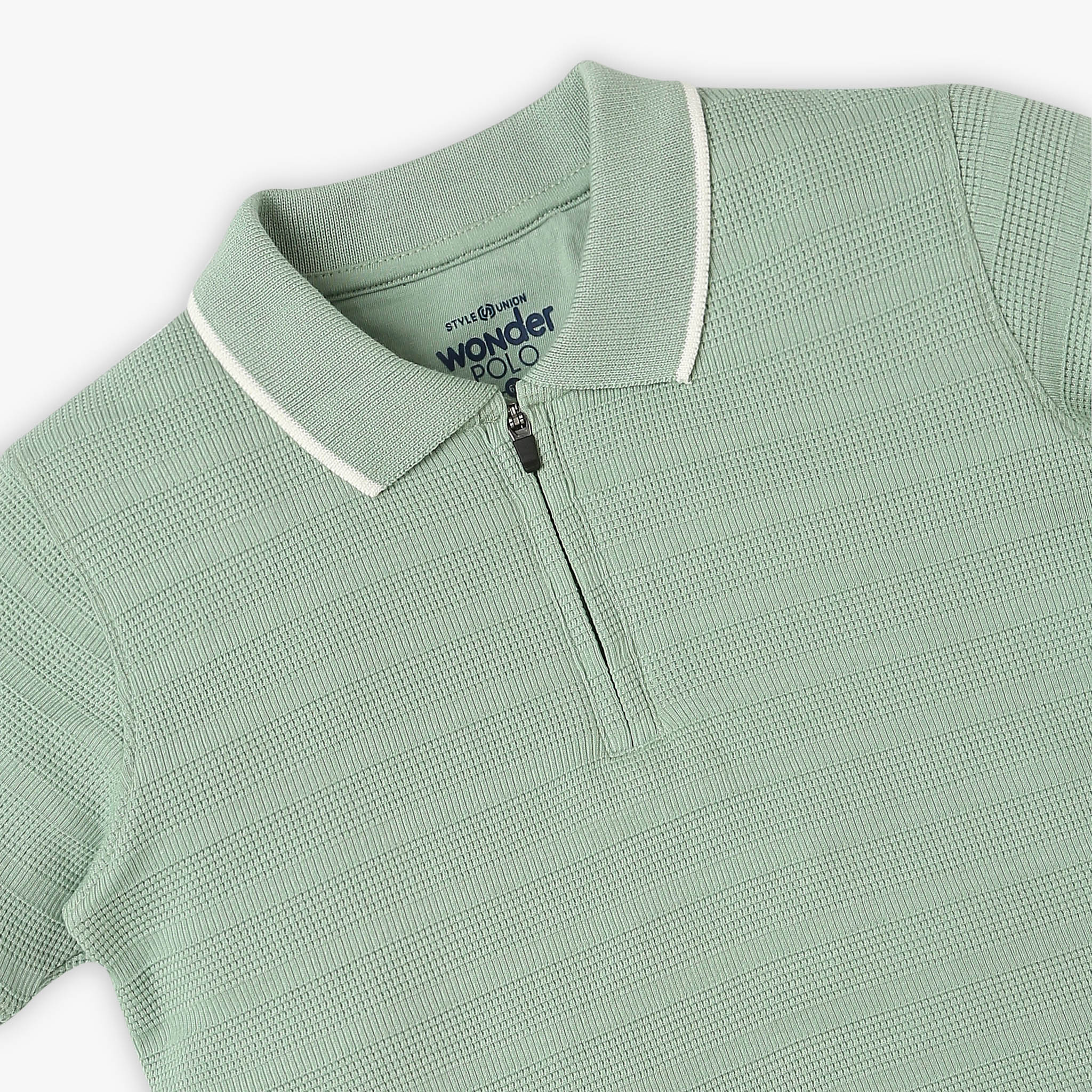 Boys Regular Fit Cut And Sew Polo T-Shirt - Image 3