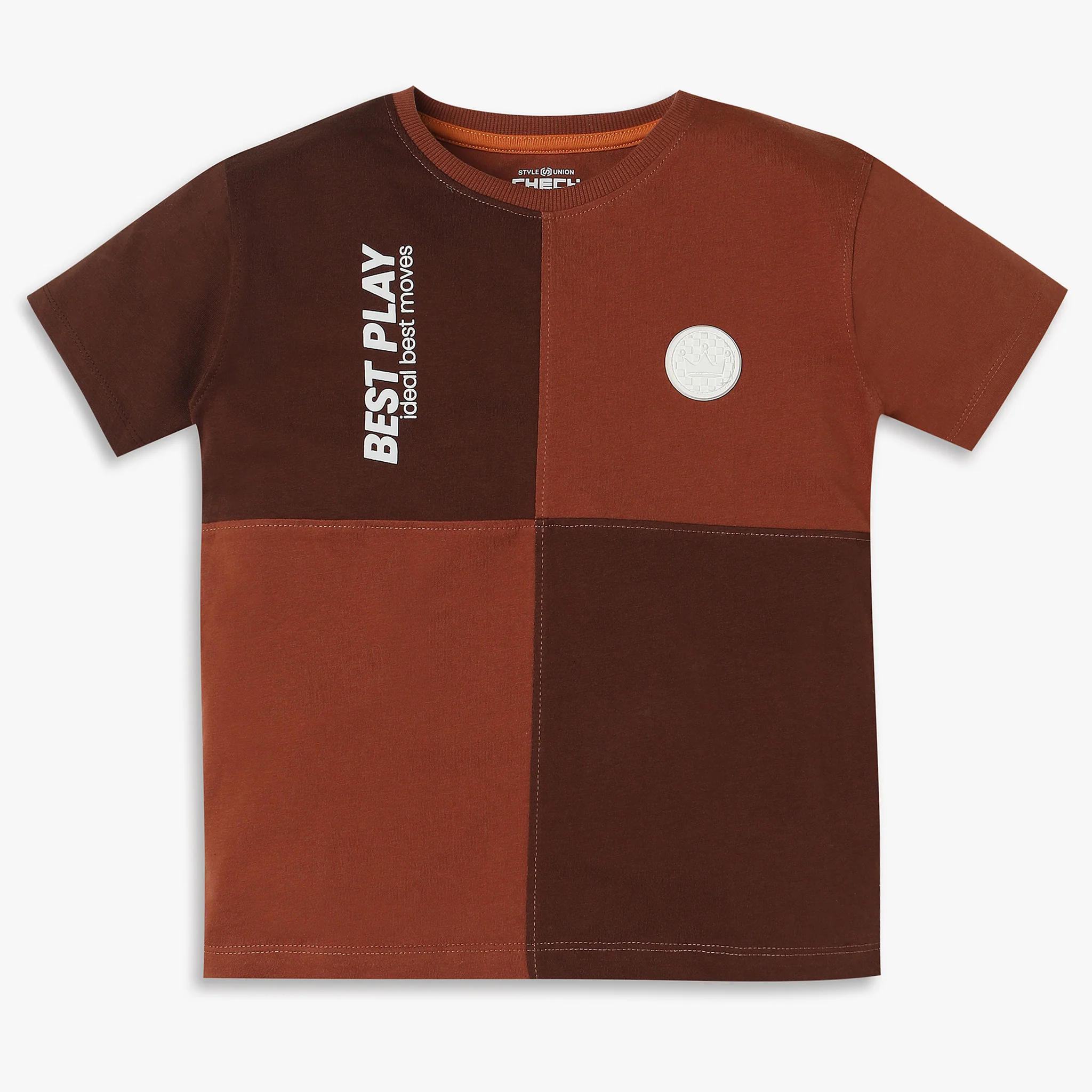 Boys Regular Fit Cut And Sew T-Shirt