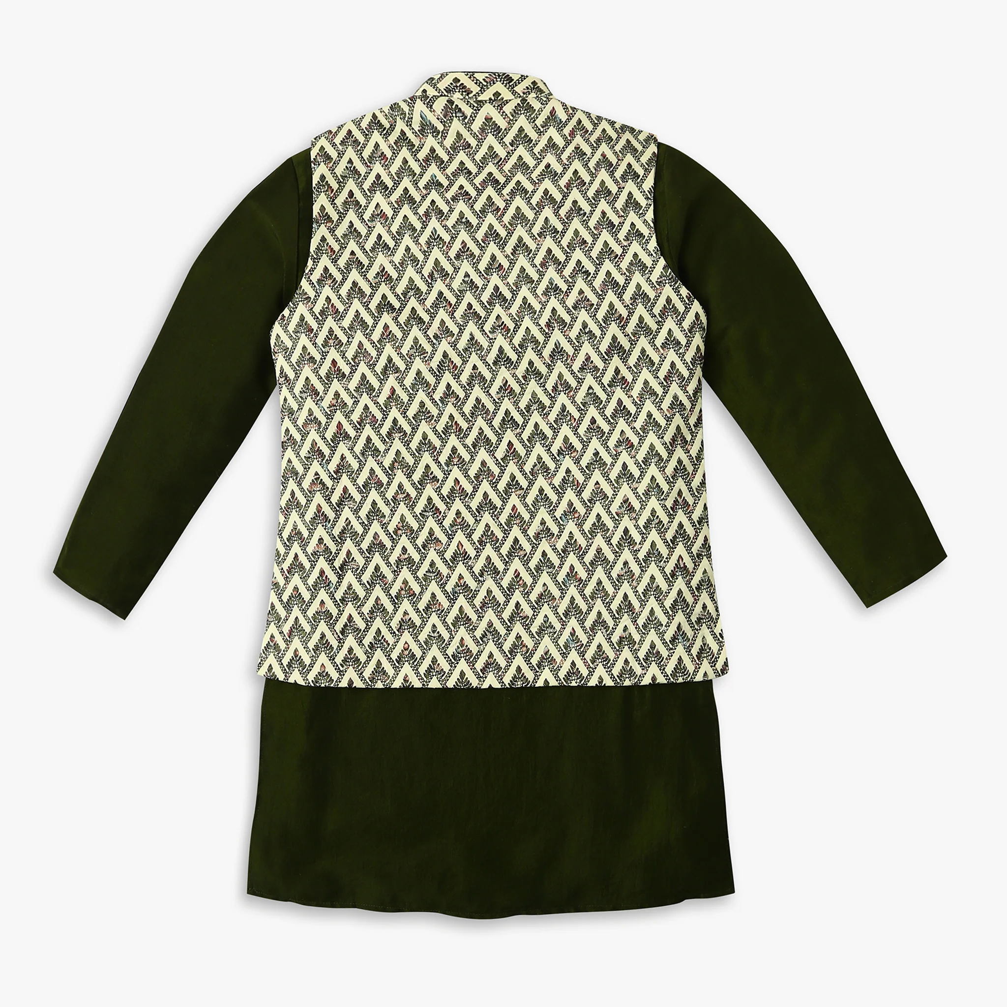 Boys Regular Fit Embellished Kurta & Pant With Jacket Set - Image 2