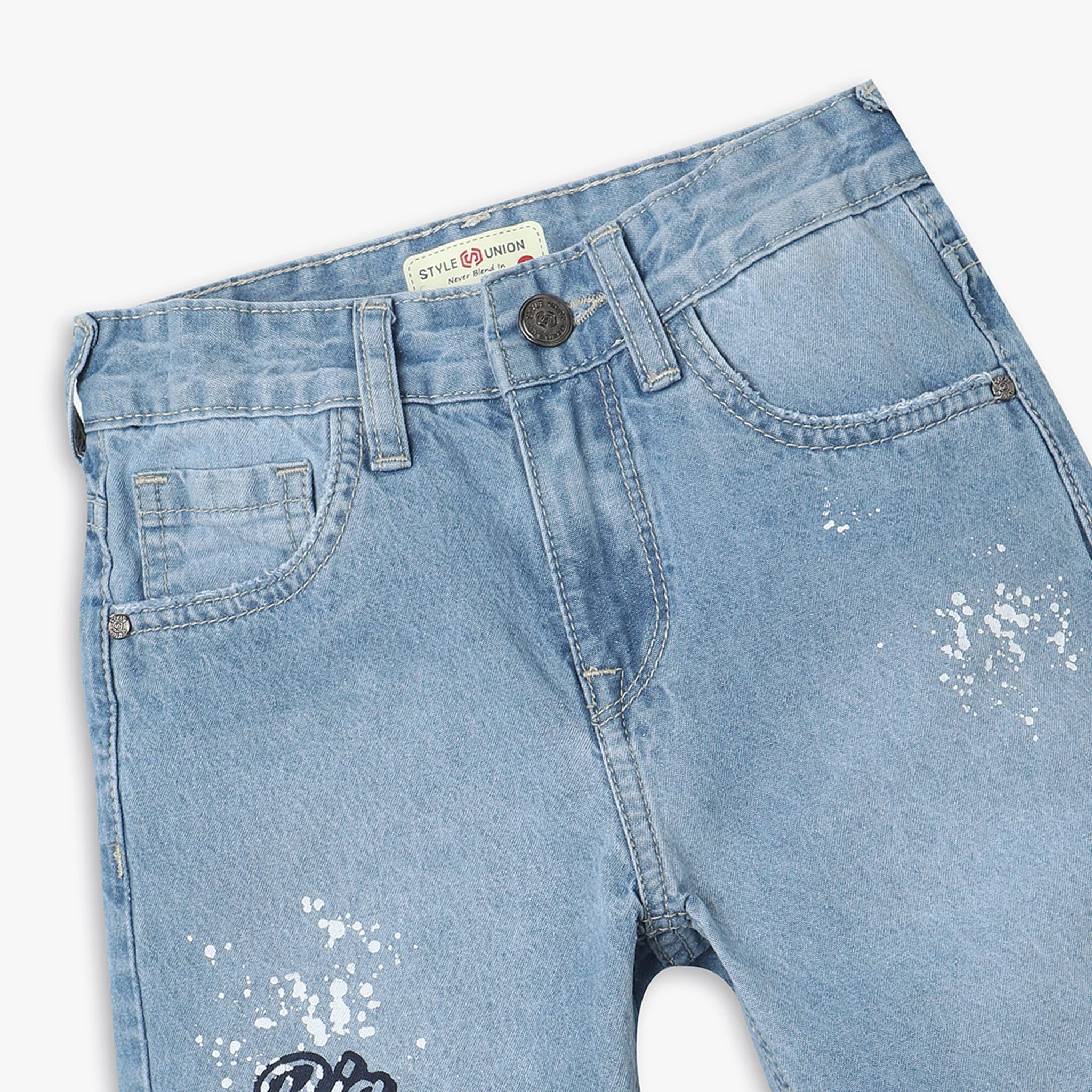Boys Regular Fit Embellished Mid Rise Shorts - Image 3
