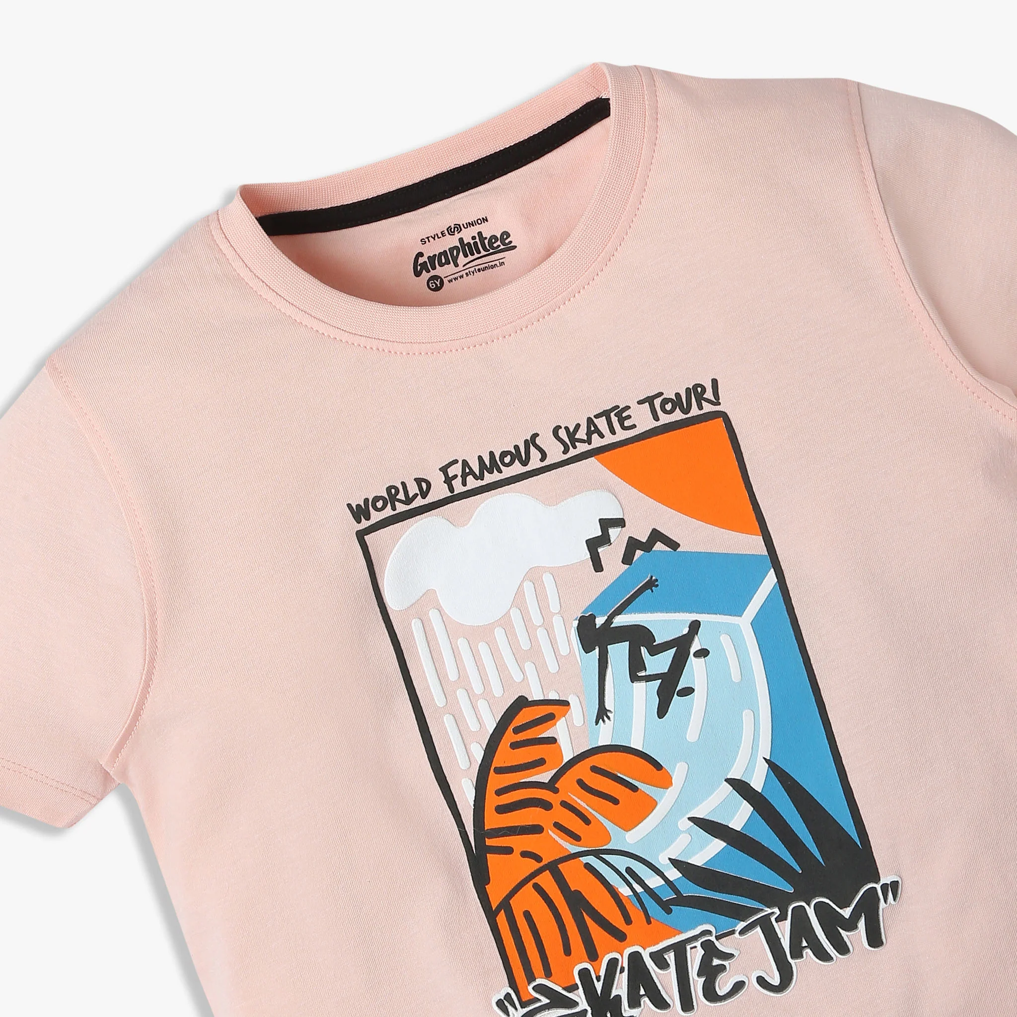 Boys Graphic Crew Neck Half Sleeve T-Shirt - Image 3