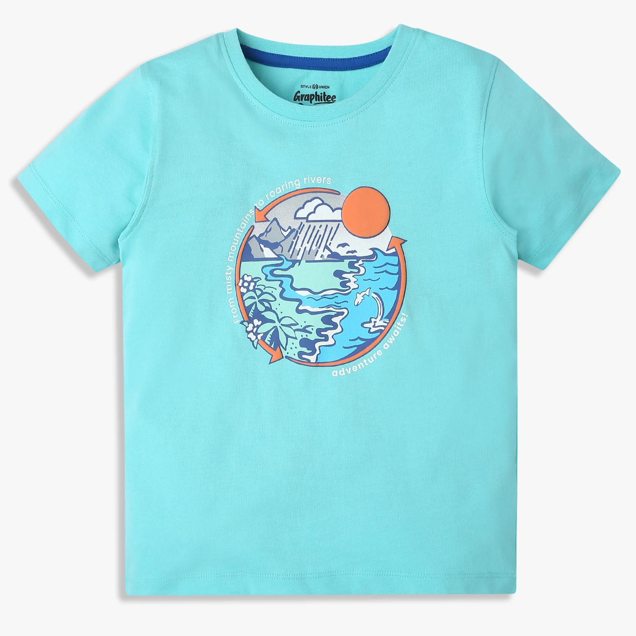 Boys Graphic Crew Neck Half Sleeve T-Shirt