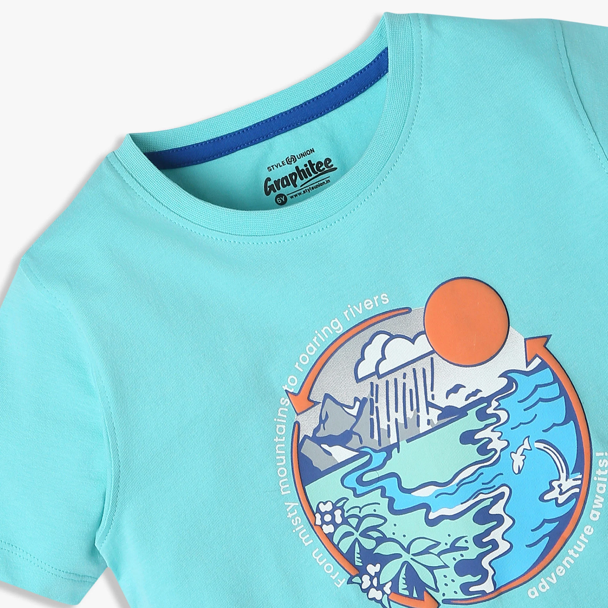 Boys Graphic Crew Neck Half Sleeve T-Shirt - Image 3