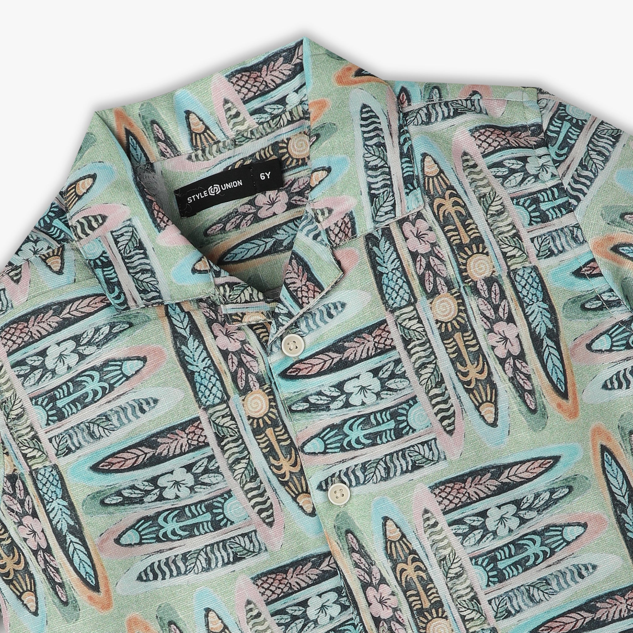 Boys Camp Collar Printed Shirt - Image 3