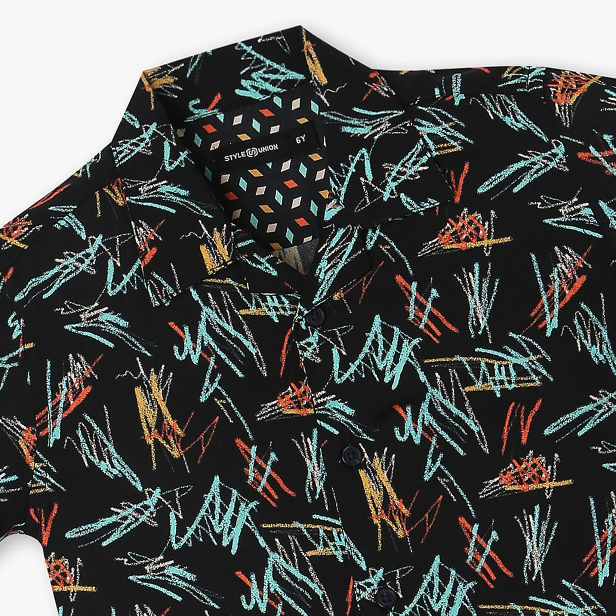 Boys Regular Fit Printed Cuban Shirt - Image 3