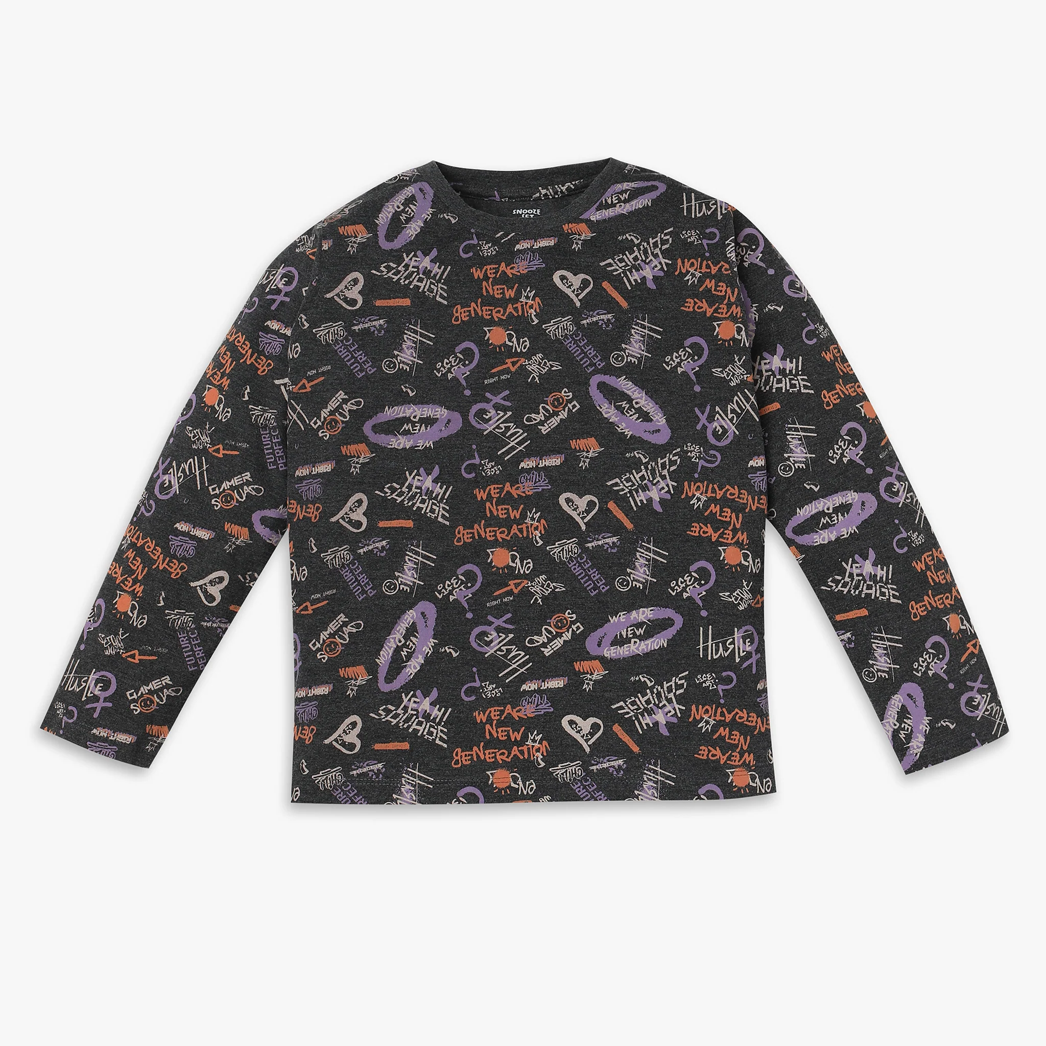 Boys Knitted Printed T-Shirt With Trackpant Sleepwear Set - Image 2