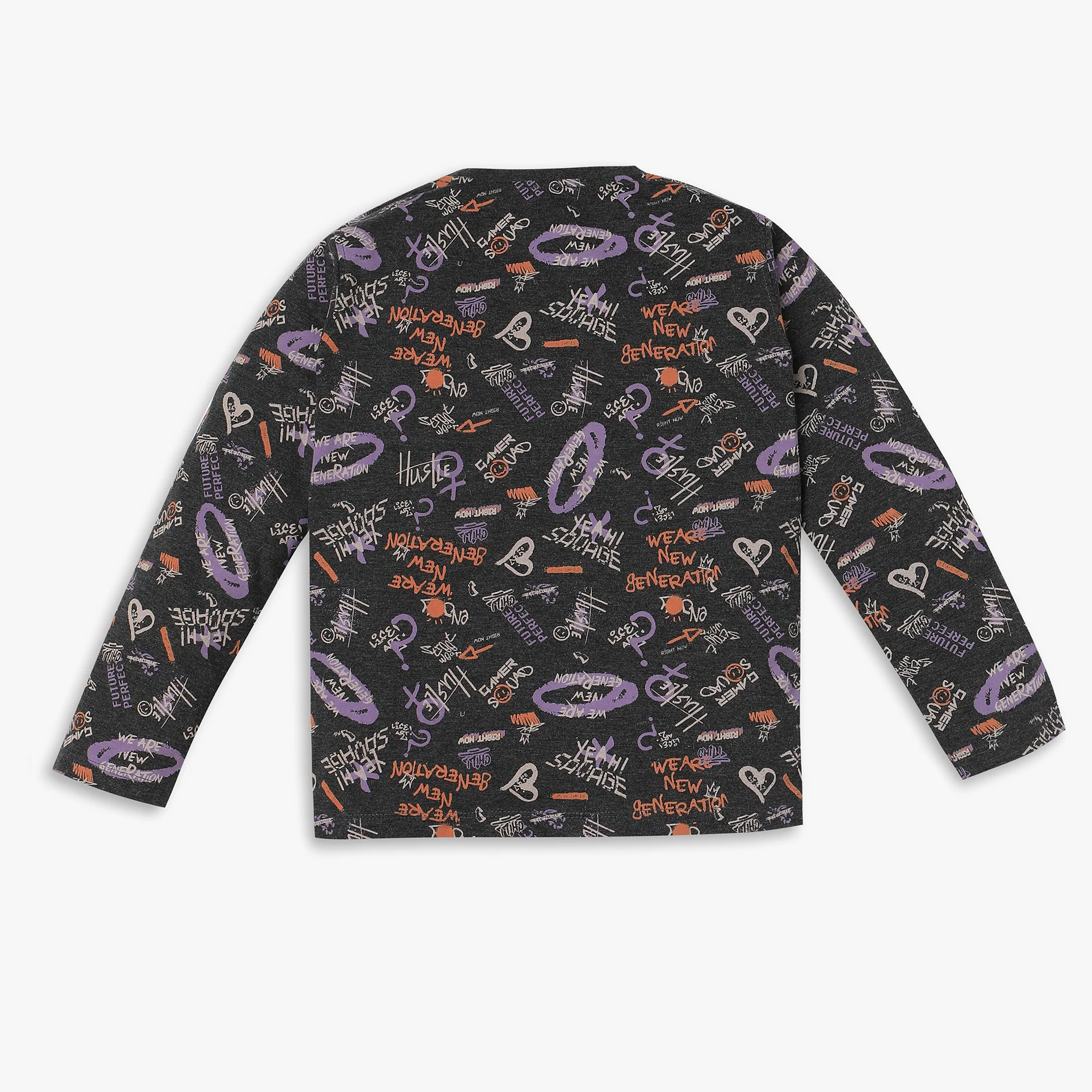 Boys Knitted Printed T-Shirt With Trackpant Sleepwear Set - Image 3