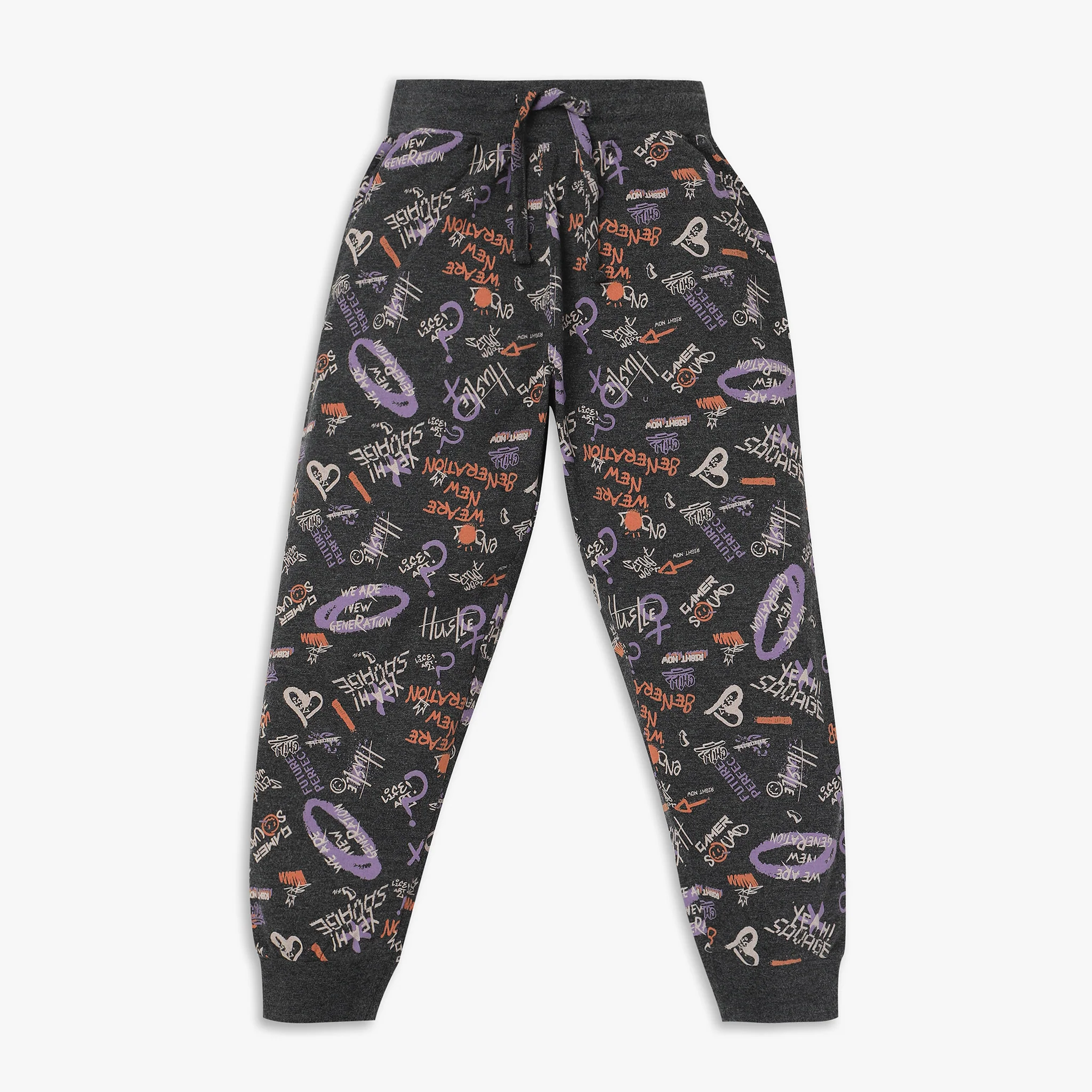 Boys Knitted Printed T-Shirt With Trackpant Sleepwear Set - Image 4