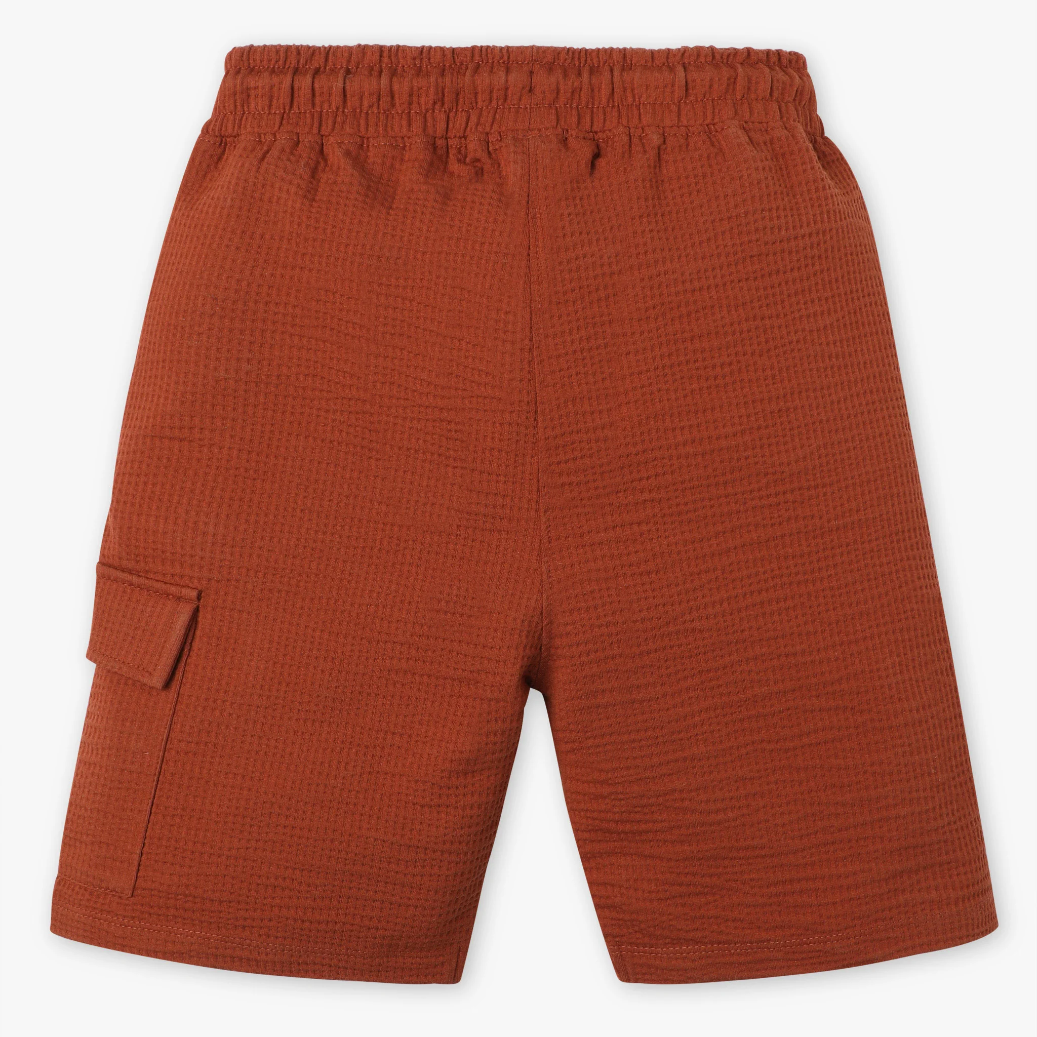 Boys Knee Length Mid Rise Cargo Pocket Shorts - Image 2