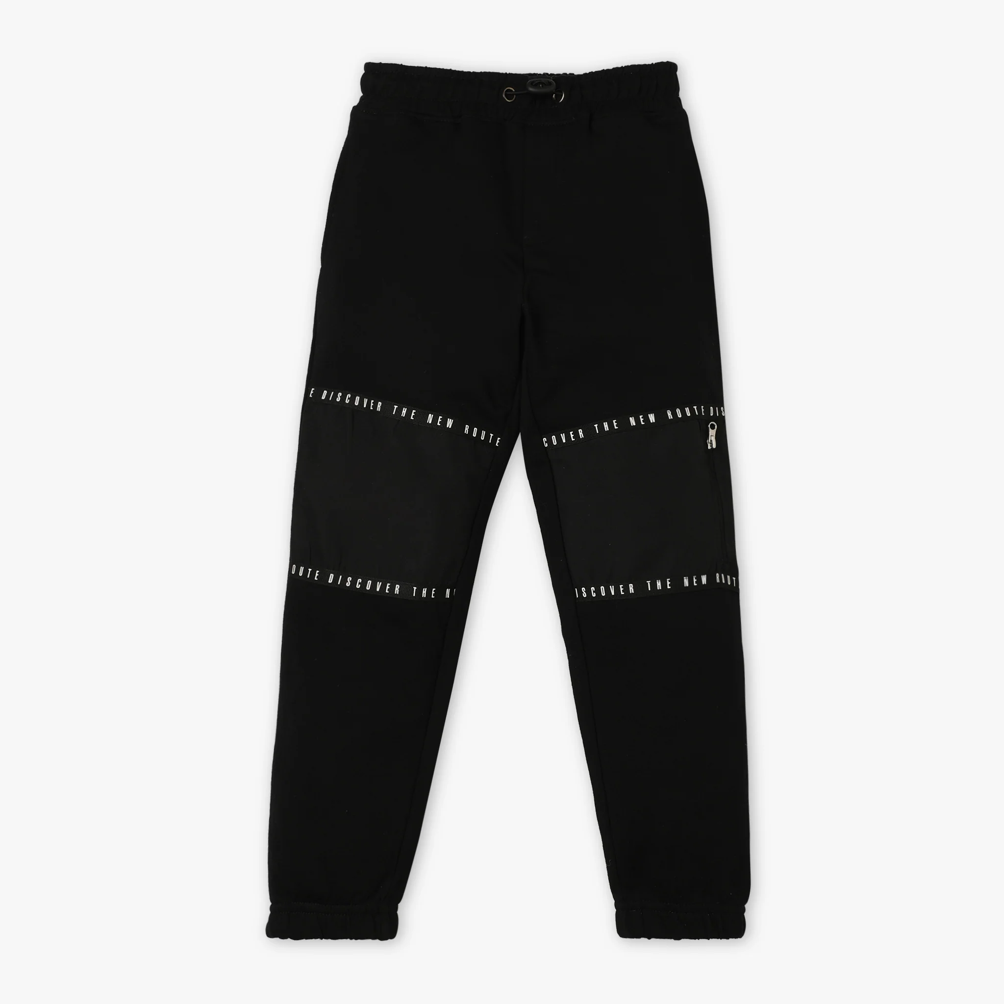 Boys Full Length Fashion Jogger With Ns Lycra Fabric At Knee & Zipper Joggers