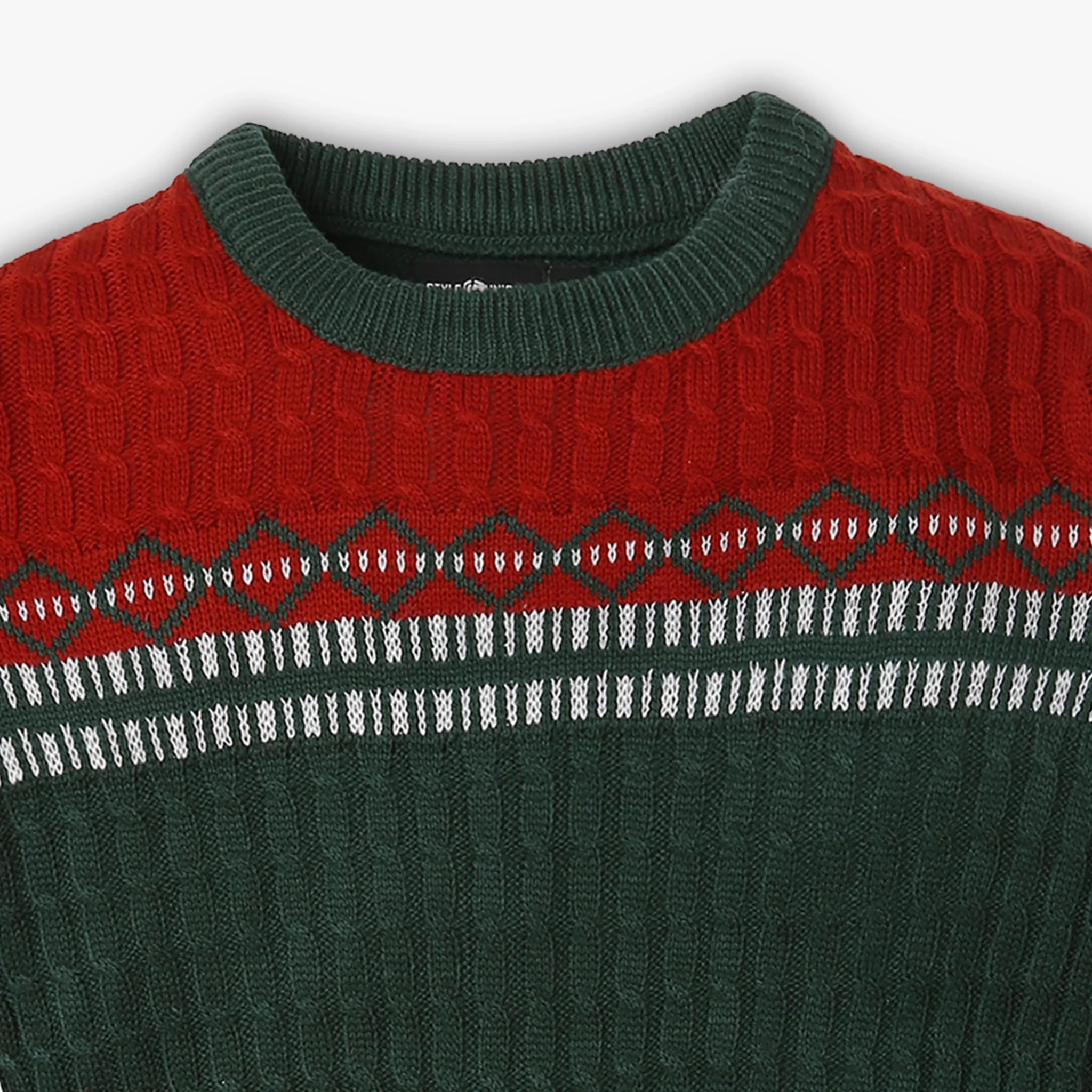 Boys Regular Fit Solid Sweater - Image 3