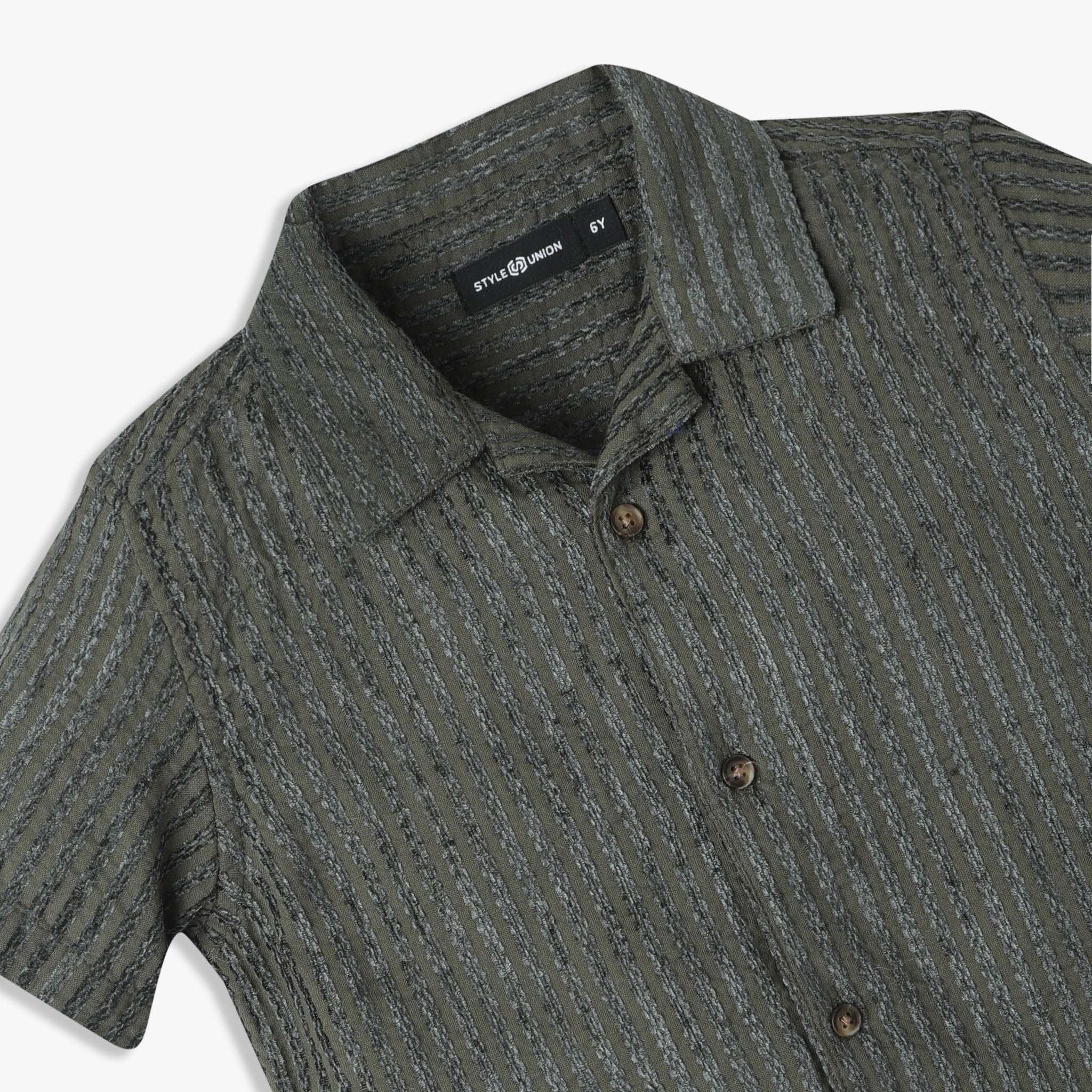 Boys Striped Camp Collar Retreat Half Sleeve Shirt - Image 9
