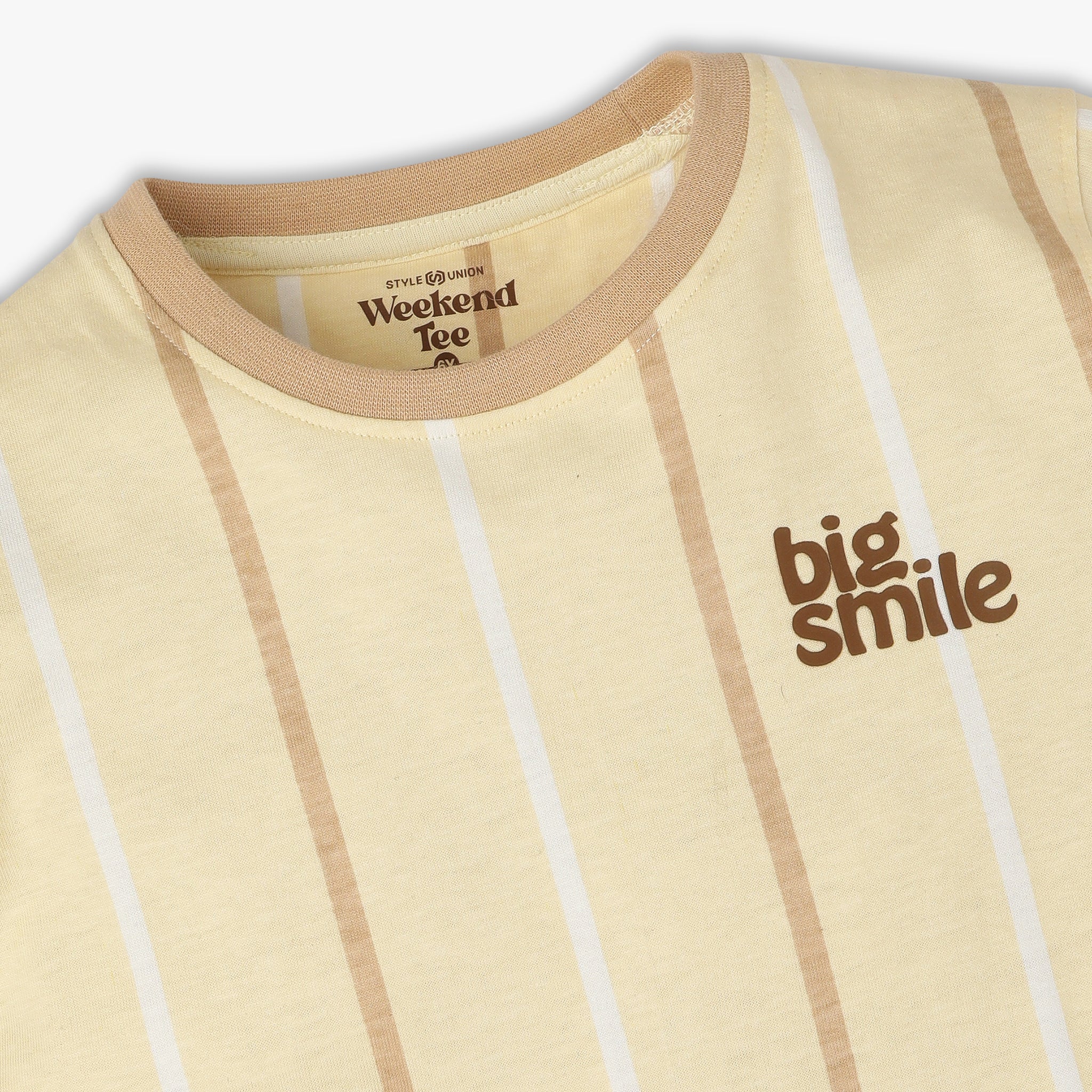 Boys Crew Neck Striped Weekend T-Shirt - Image 3