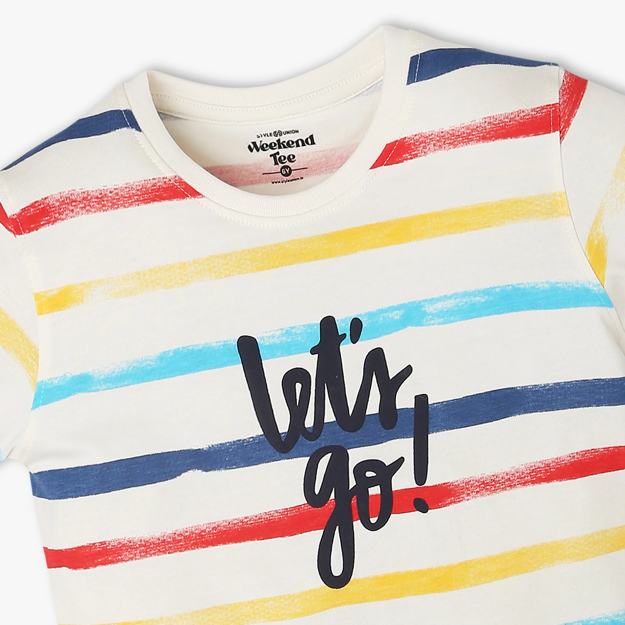 Boys Crew Neck Striped Skiddle Tie & Dye T-Shirt - Image 3