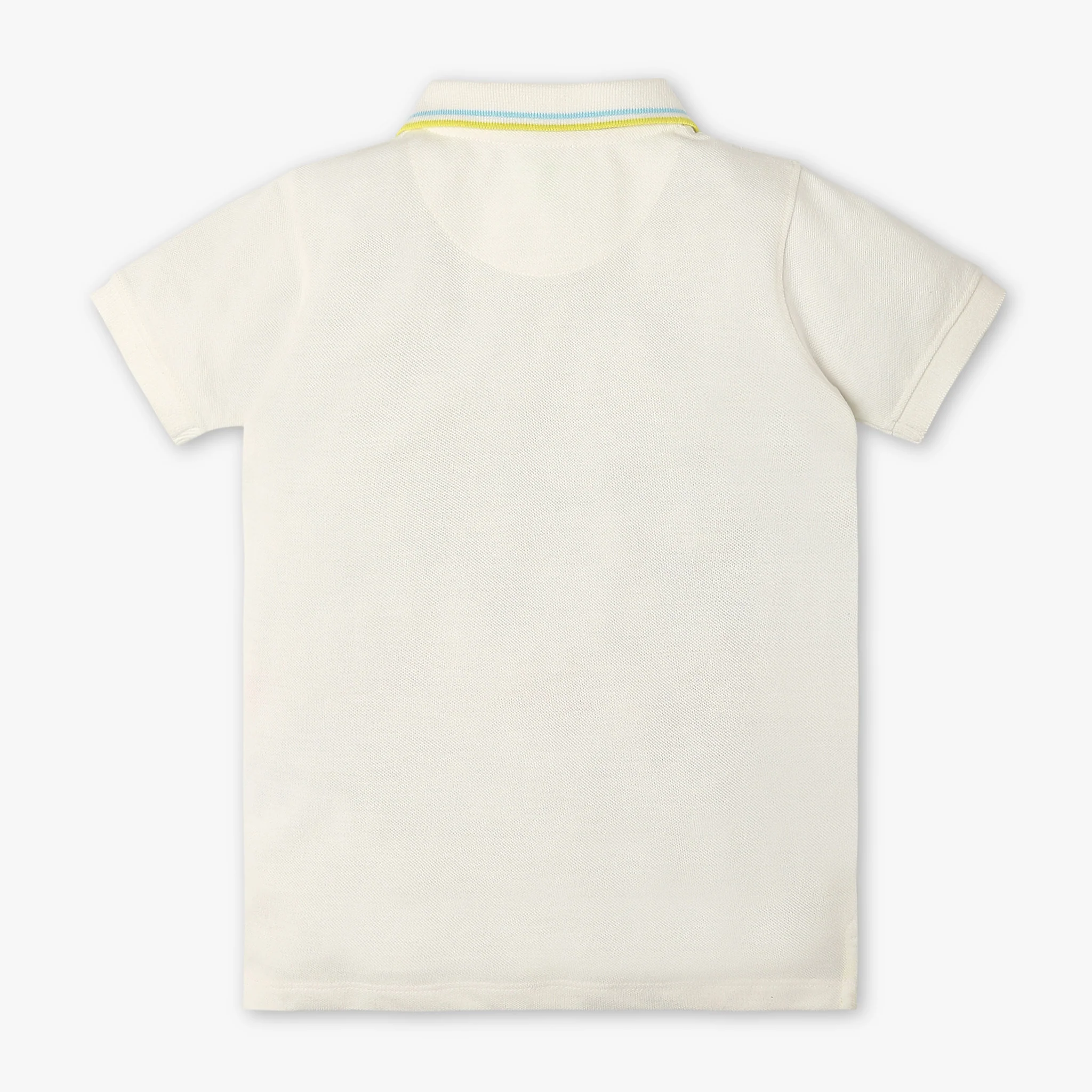 Boys Polo Neck Half Sleeve Yarn Dyed Sports Striped T-Shirt - Image 2