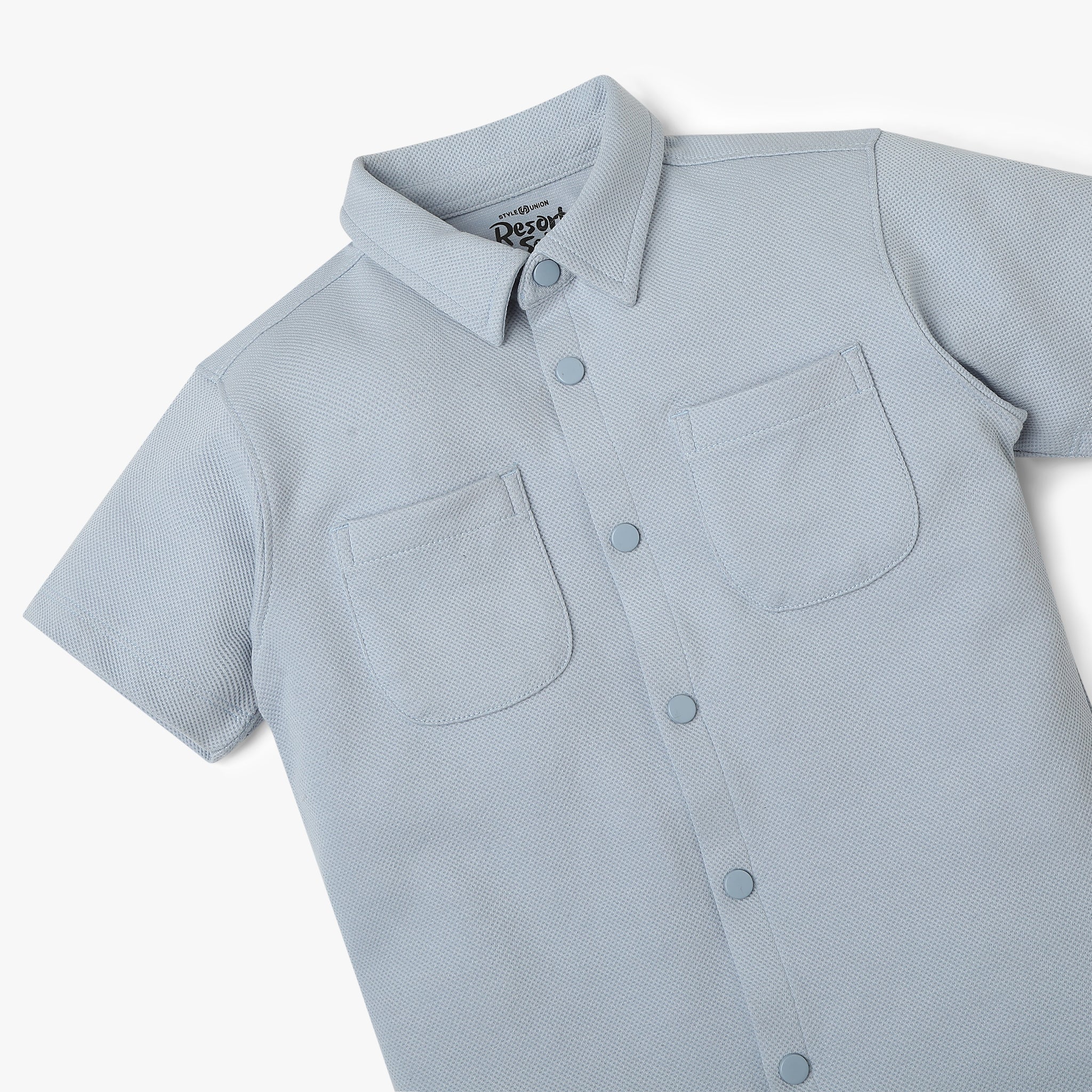 Boys Shirt Collar Half Sleeve Cuban Shirt - Image 3