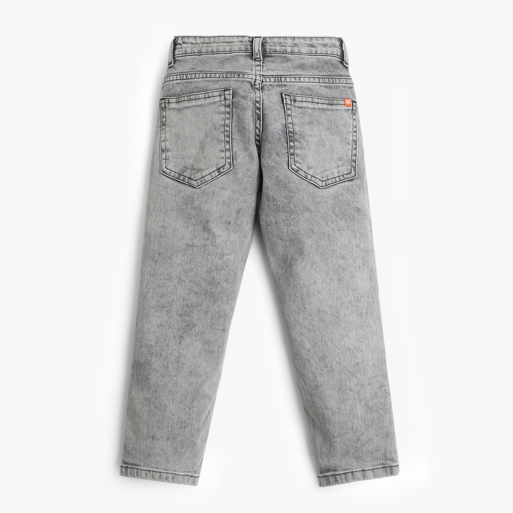 Boys Slim Fit Full Length Heavily Ball Washed Jeans - Image 5