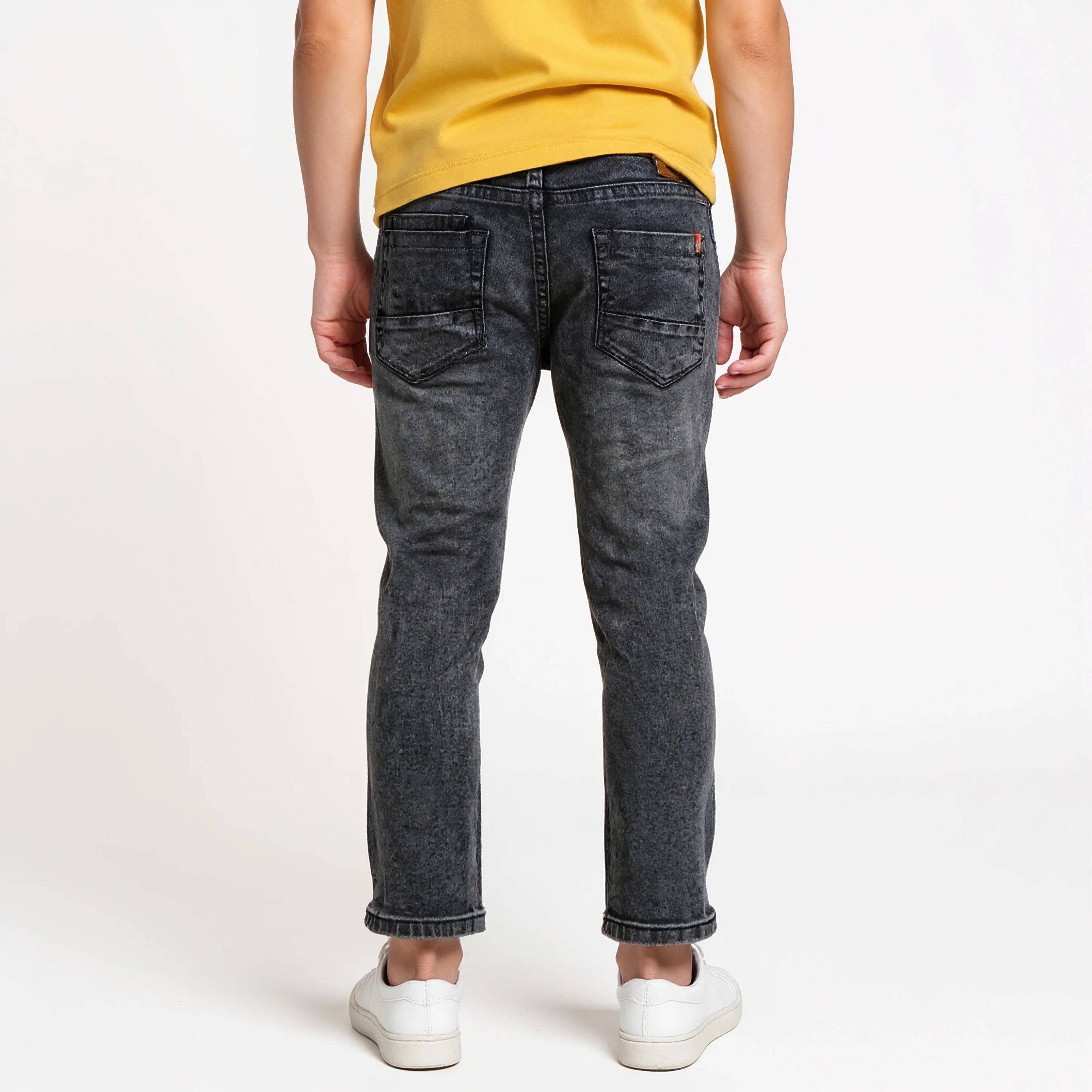 Boys Slim Fit Casual Denim With Crackel Effect - Image 3