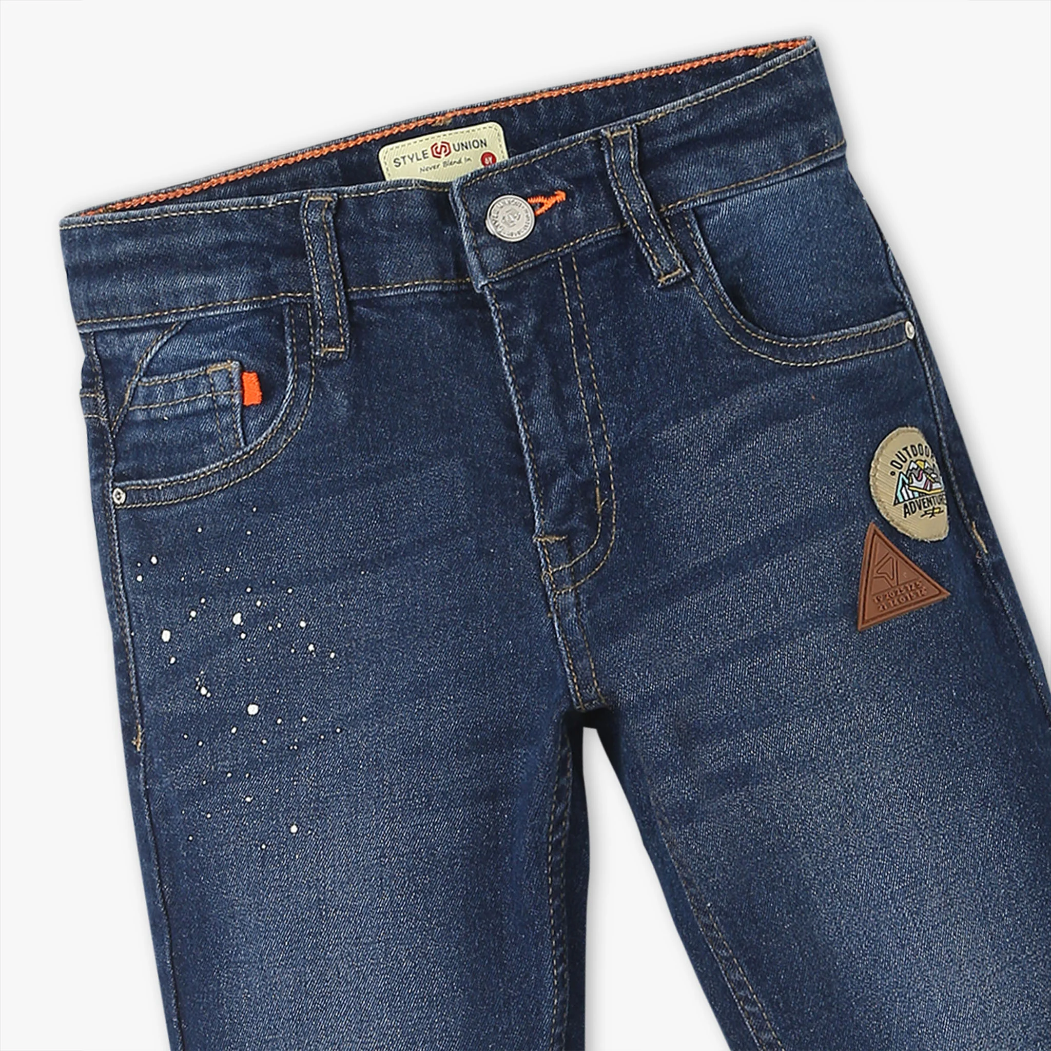 Boys Full Length Solid Slim Fit Jeans - Image 3