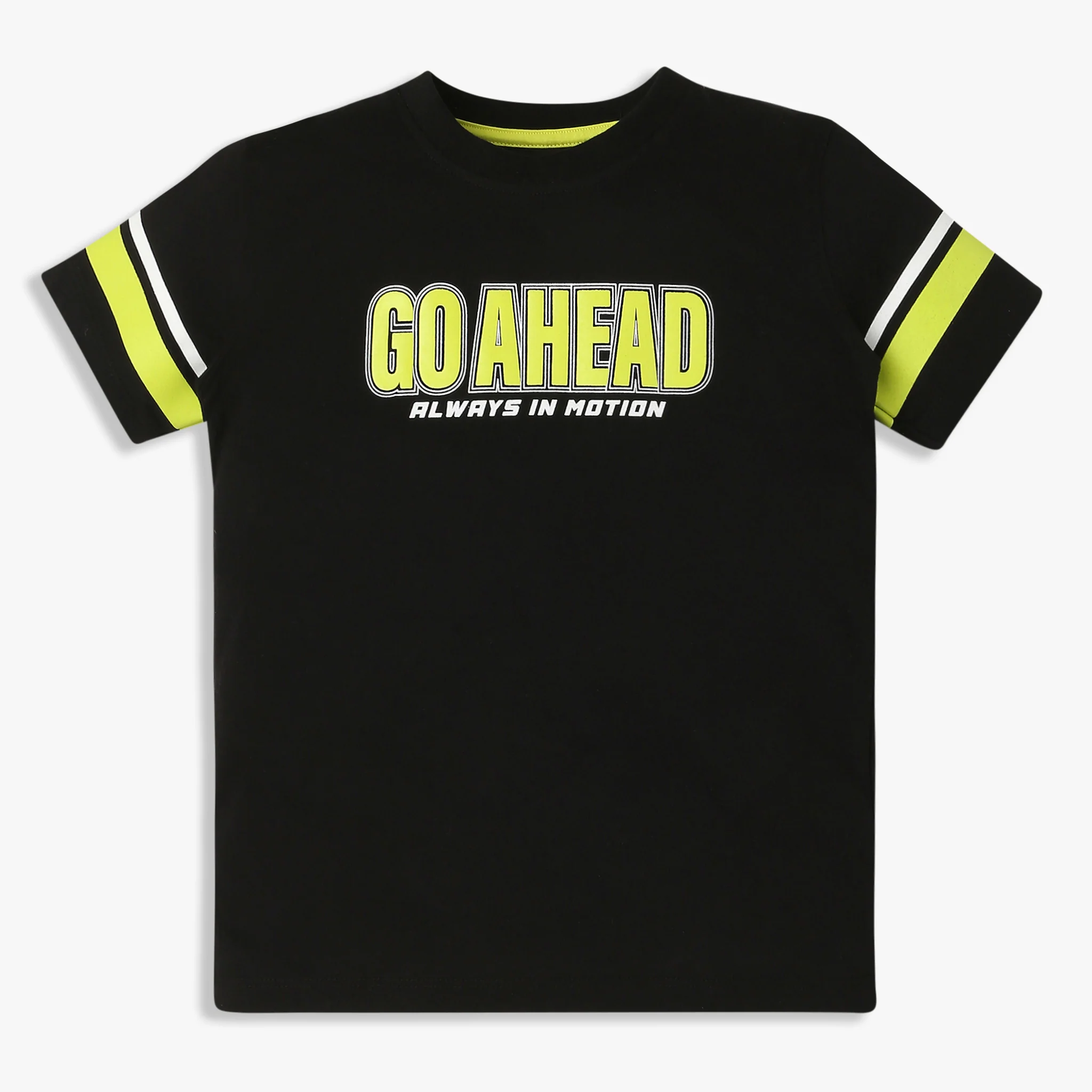 Boys Slogan Cotton Crew Neck T-shirt