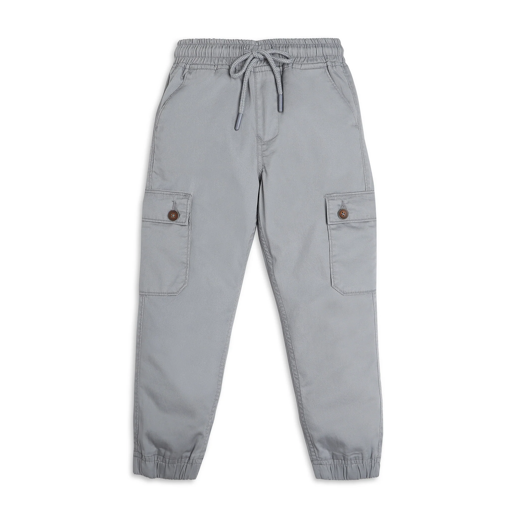 Boys Solid Full Length Cargos - Image 4