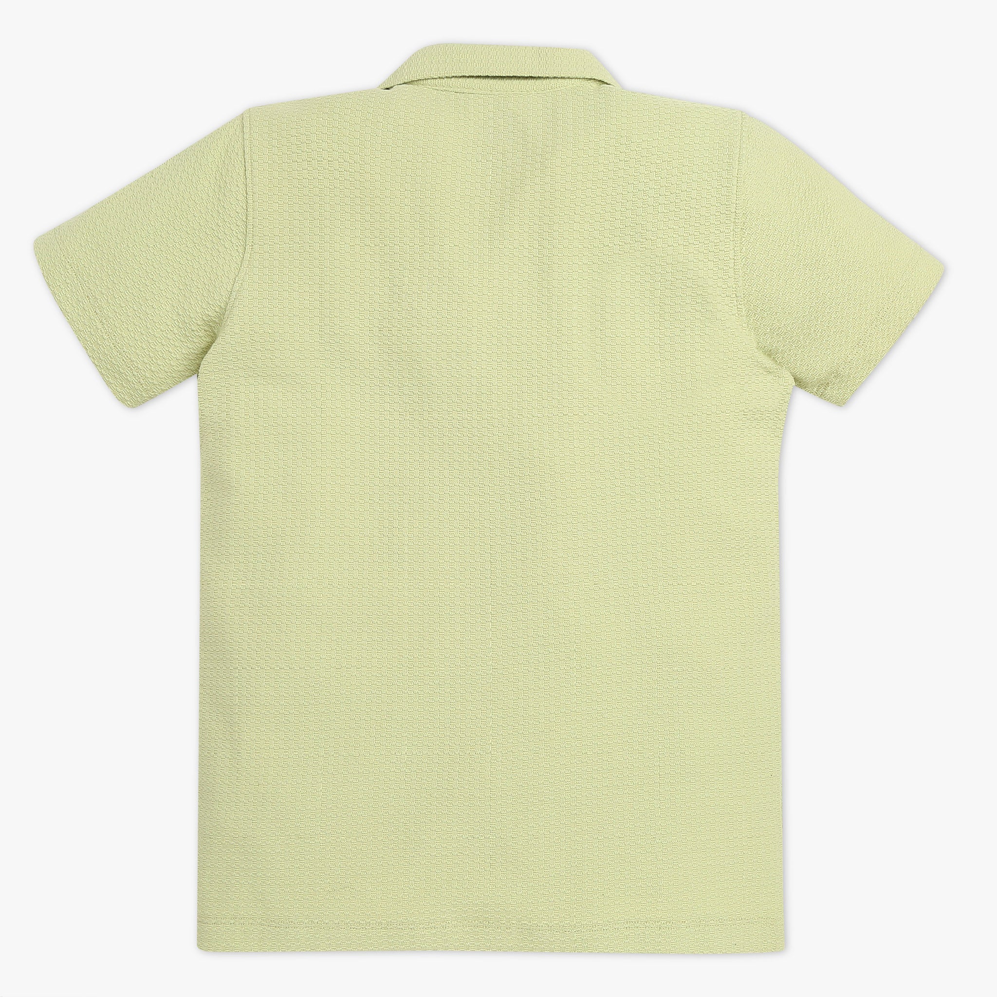 Boys Half Sleeve Solid Lapel Collar Shirt - Image 2