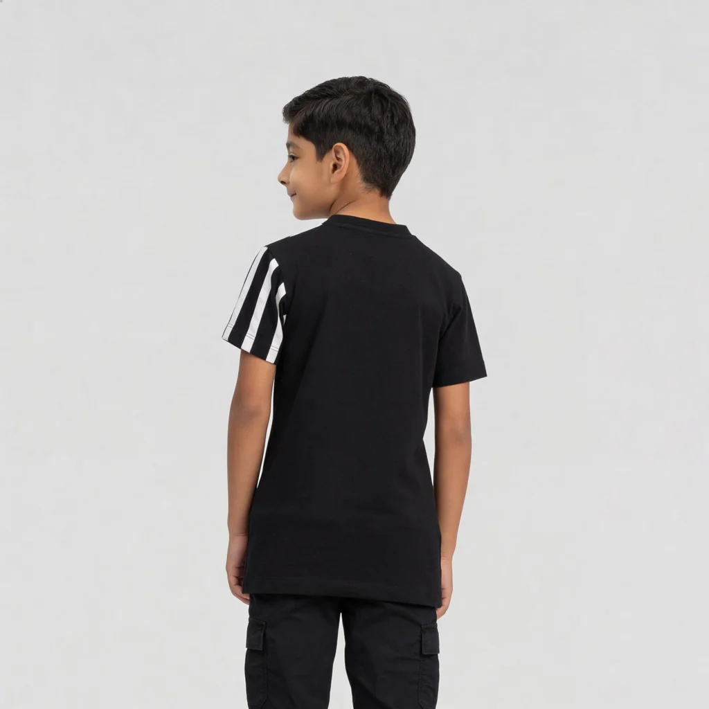 Boys Striped Crew Neck Future Squad T-Shirt - Image 3