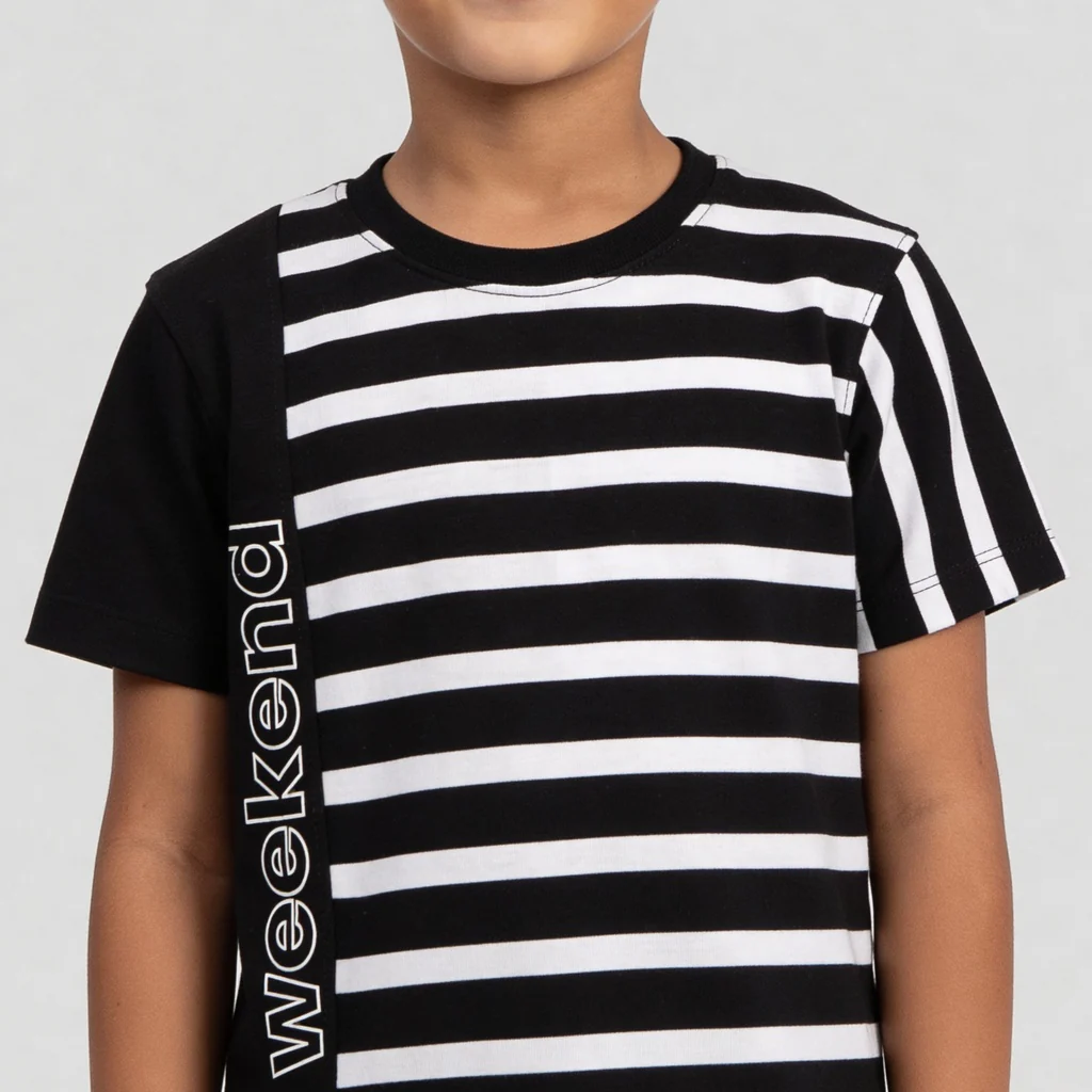Boys Striped Crew Neck Future Squad T-Shirt - Image 4