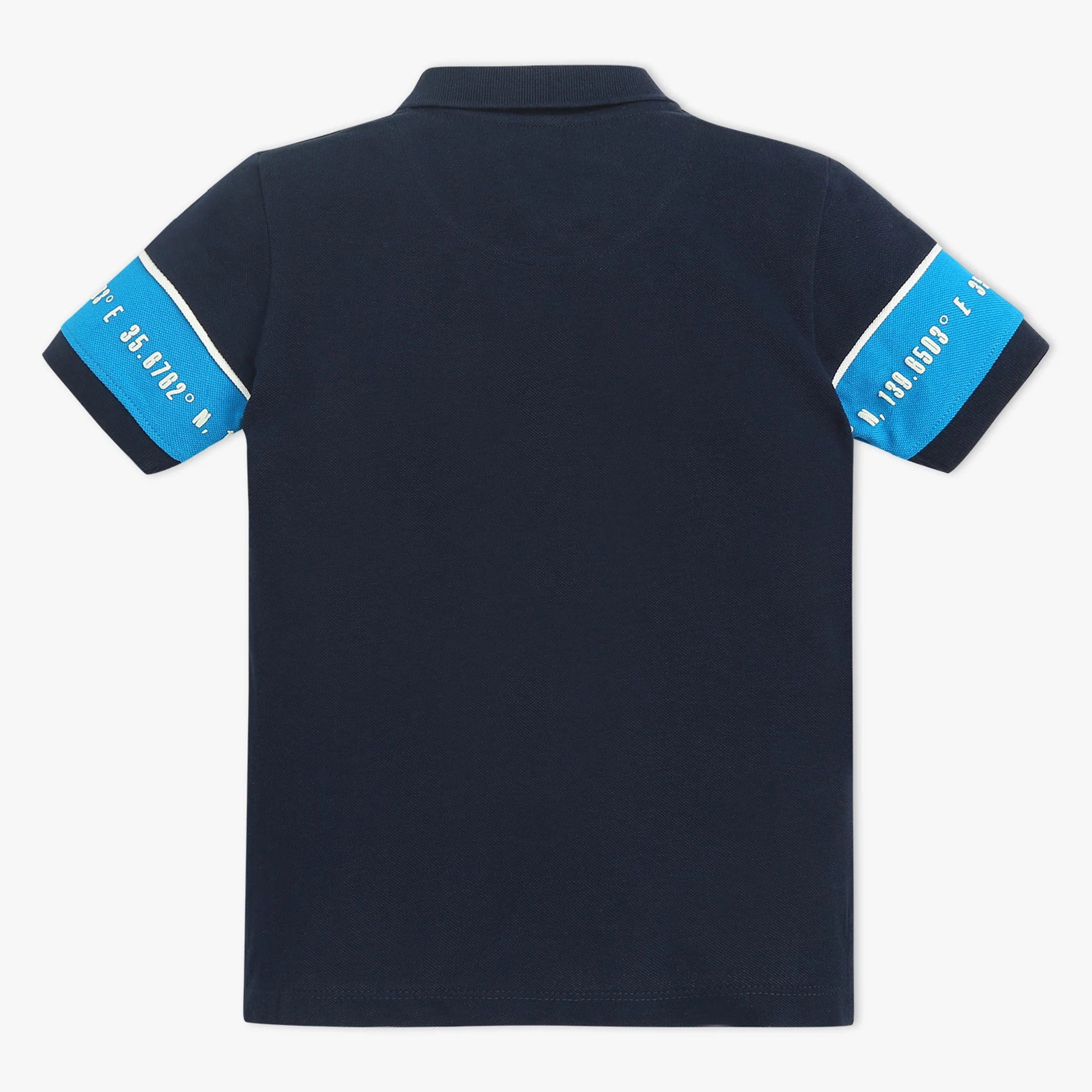 Boys Striped Polo Neck Sports Yarn Dyed T-Shirt - Image 2