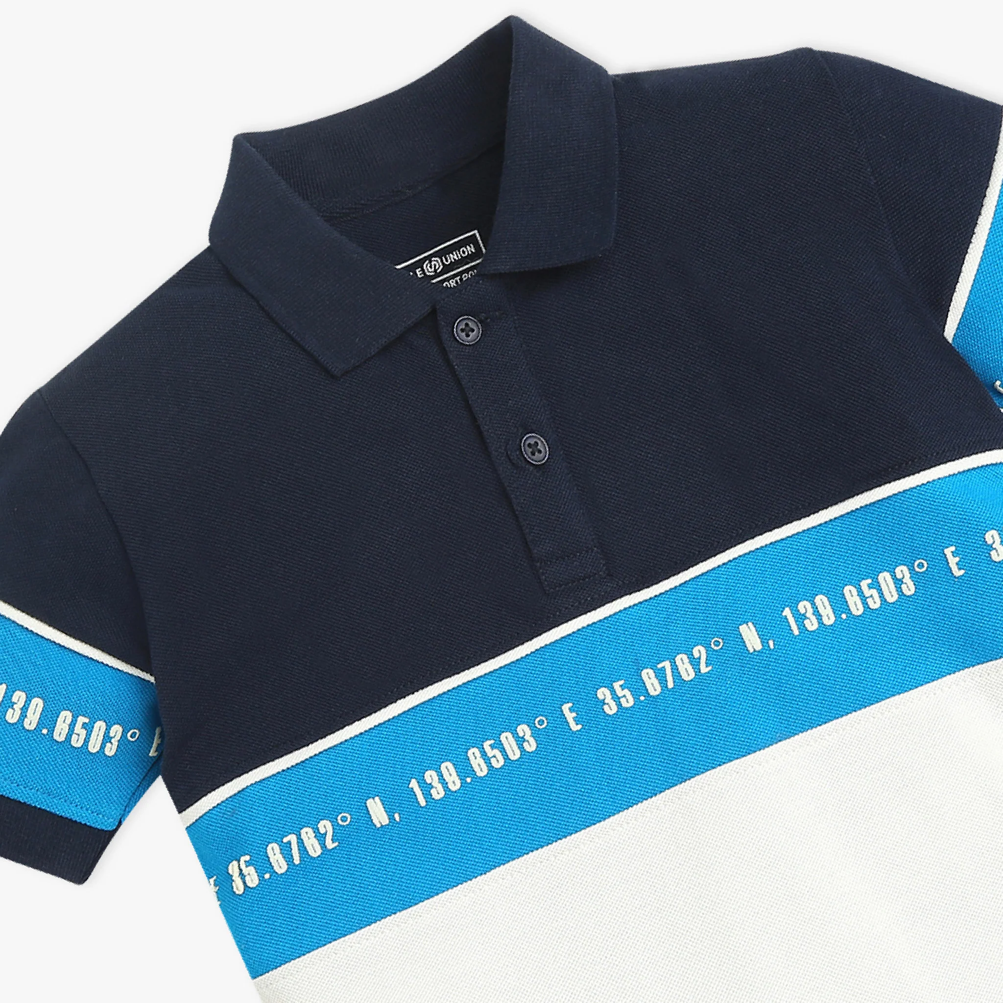Boys Striped Polo Neck Sports Yarn Dyed T-Shirt - Image 3